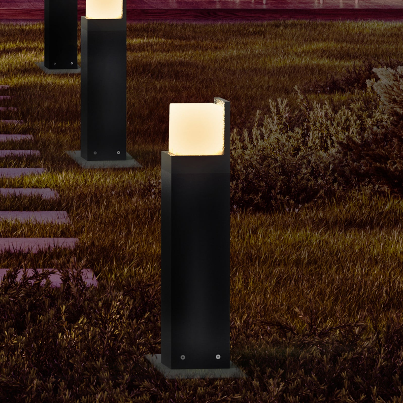 LED-Außenwandlampe FYNN-C, anthrazit, 12 cm, IP65 CCT on/off