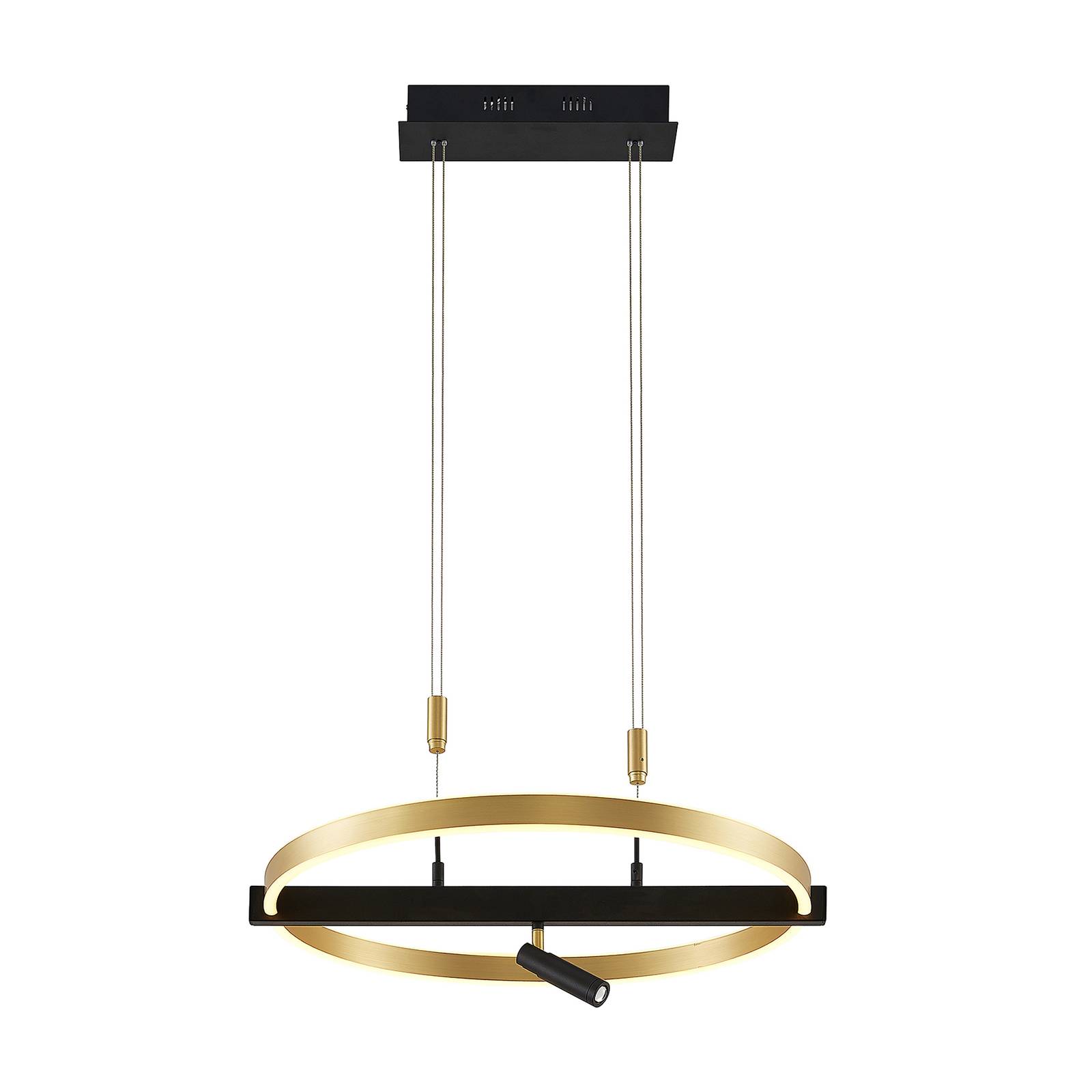 Lucande Matwei LED függő lámpa, gyűrű, sárgaréz