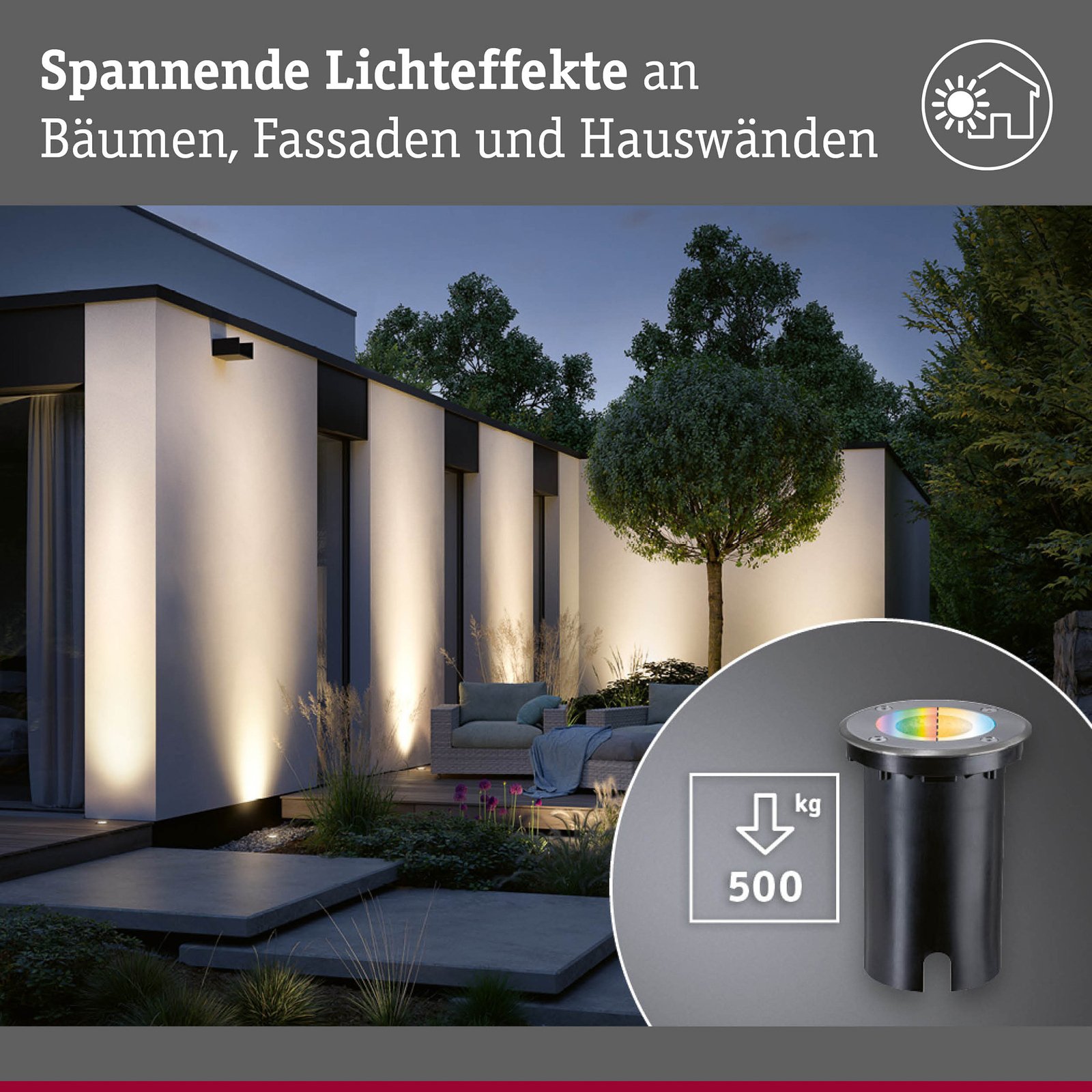 Floor Outdoor Recessed Ground Spot Round IP67 SWR Brushed Iron/Alu - Paulmann