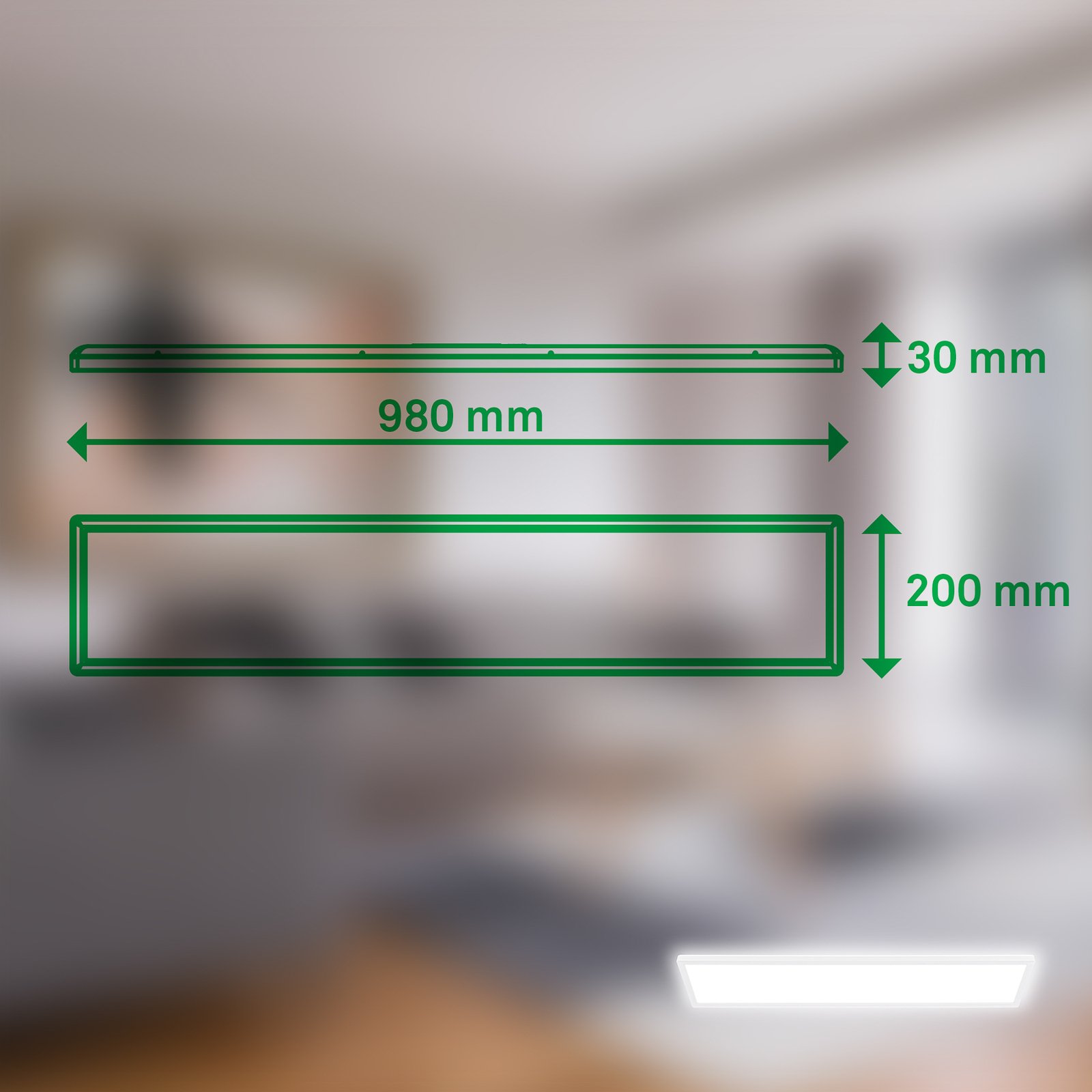 LED-Deckenleuchte Tava A, 98x20 cm, Kunststoff, weiß