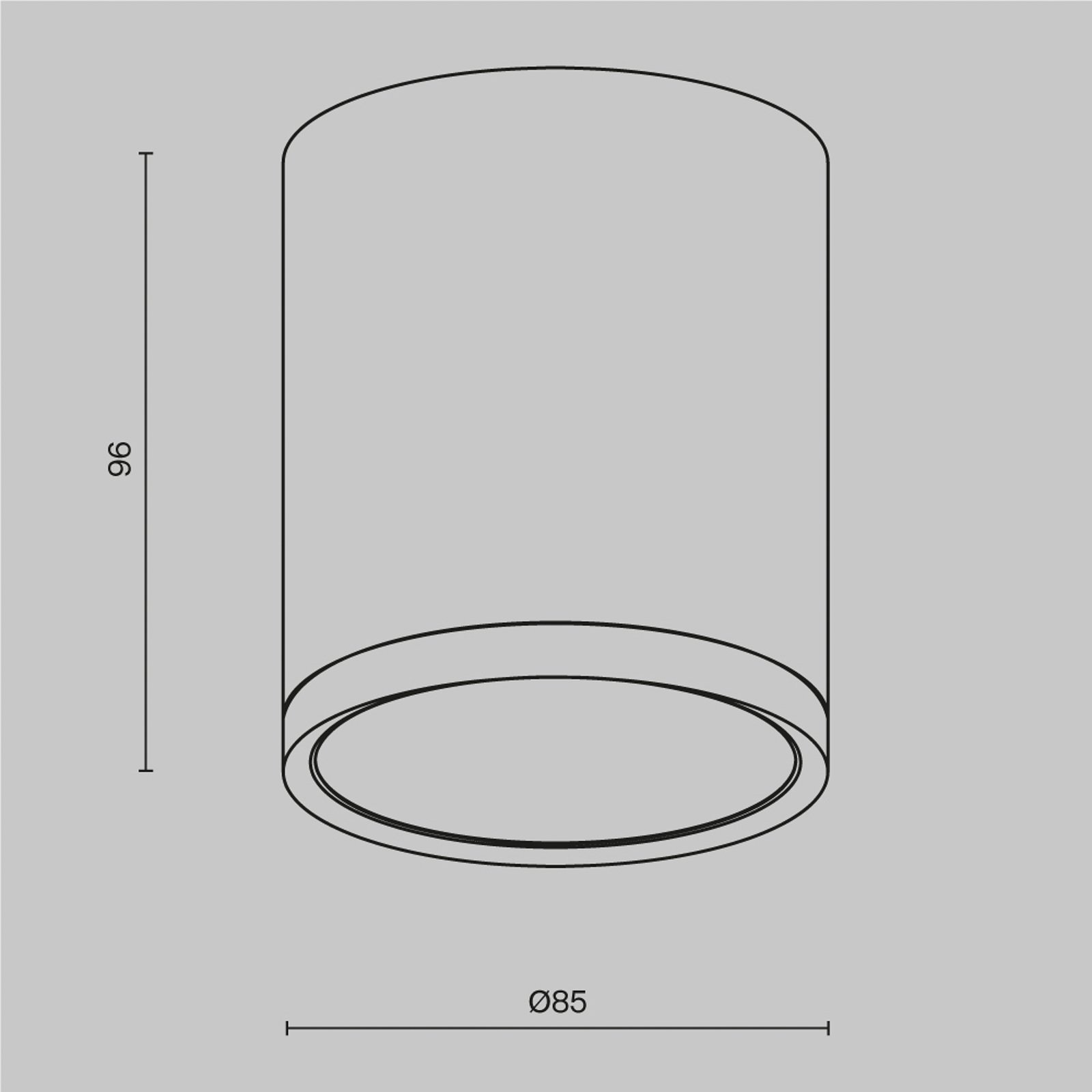 Maytoni stropné svietidlo Hoop, biele, výška 10 cm, Ø 8,5 cm, hliník GX53