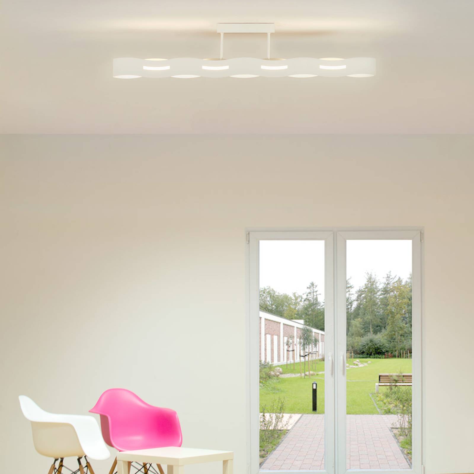 Eco-Light LED-taklampe Wave hvit