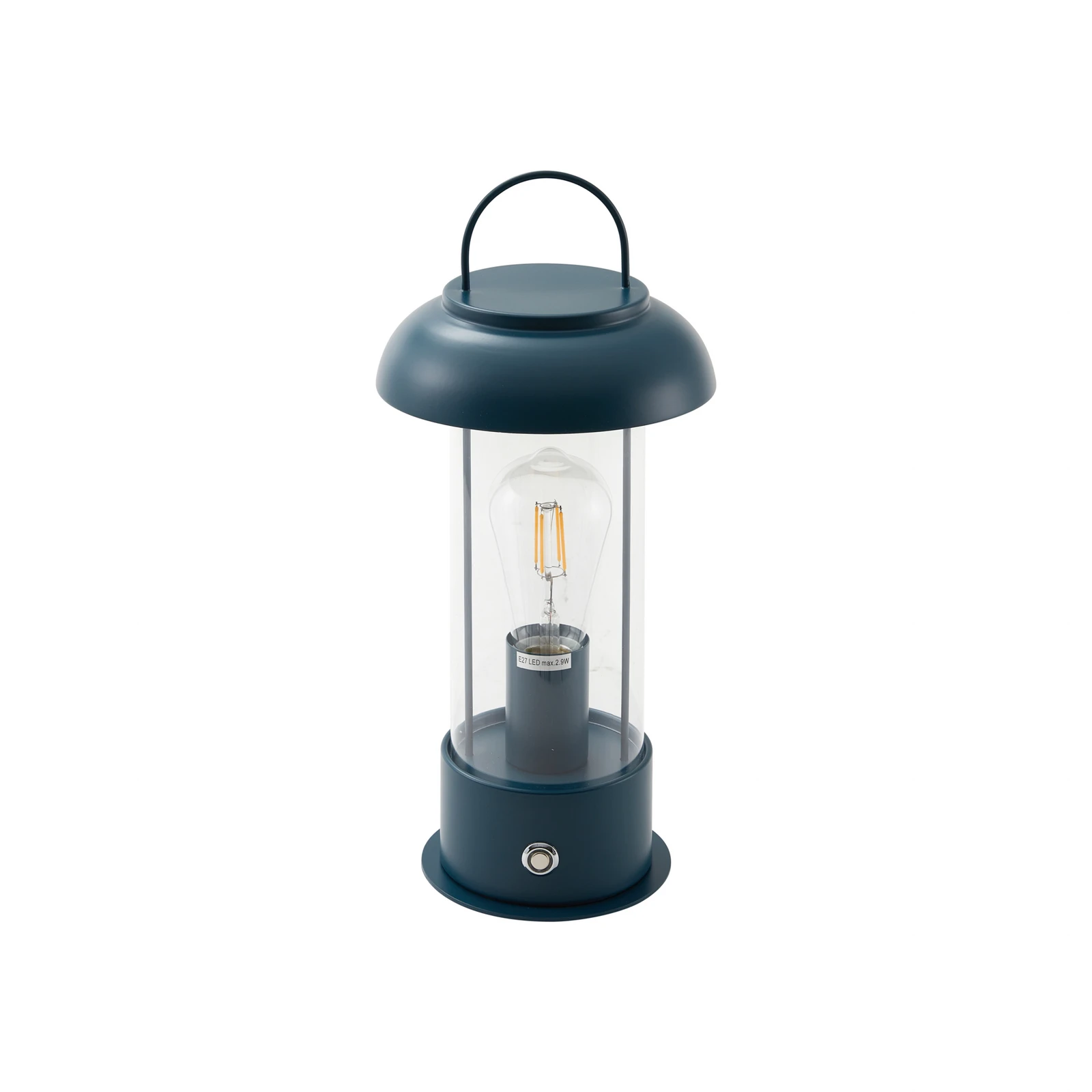 Lampe de table LED rechargeable Lindby Yvette, bleue, IP44, variateur tactile