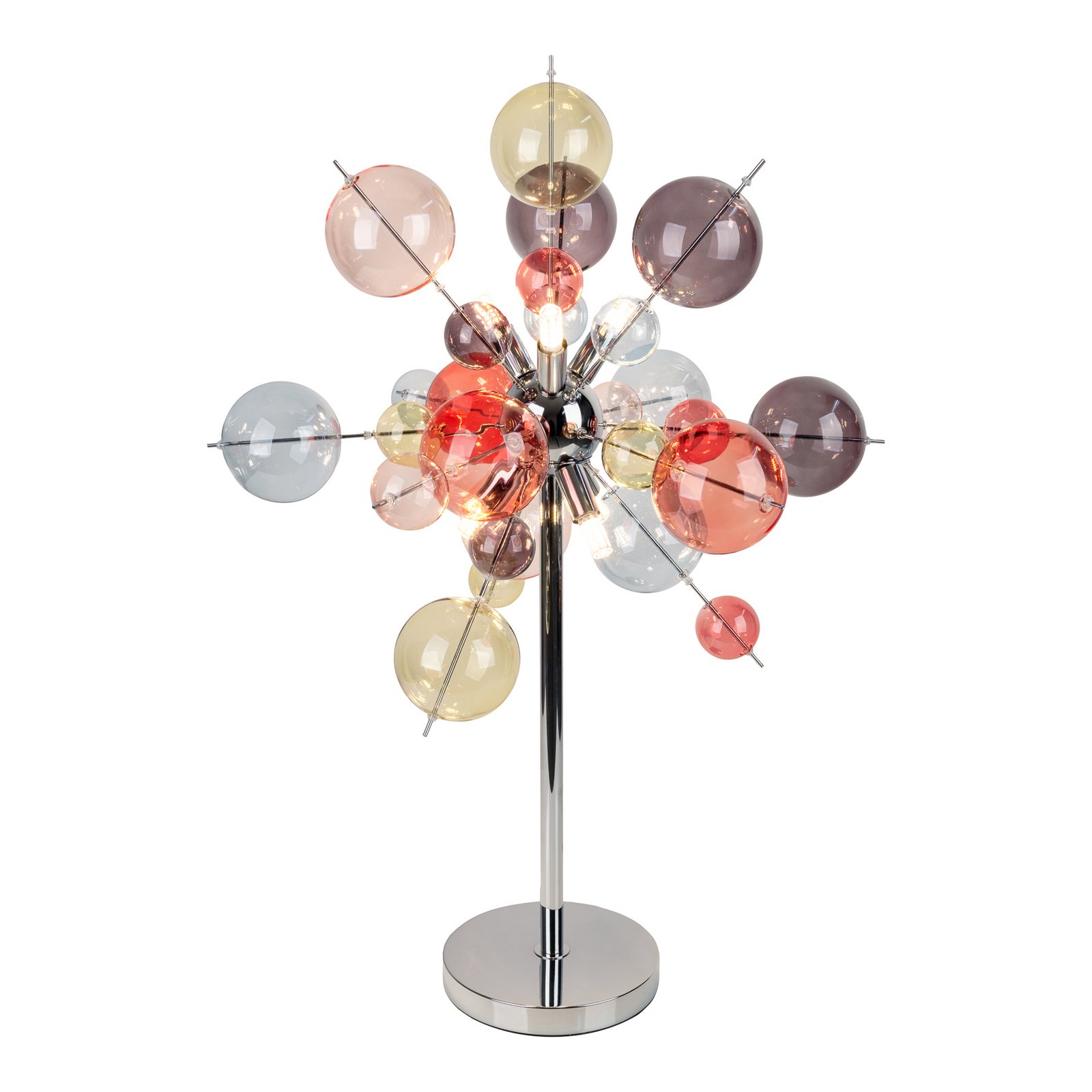 Candeeiro de mesa Explosion, vidro, cores pastel, cromado, G9