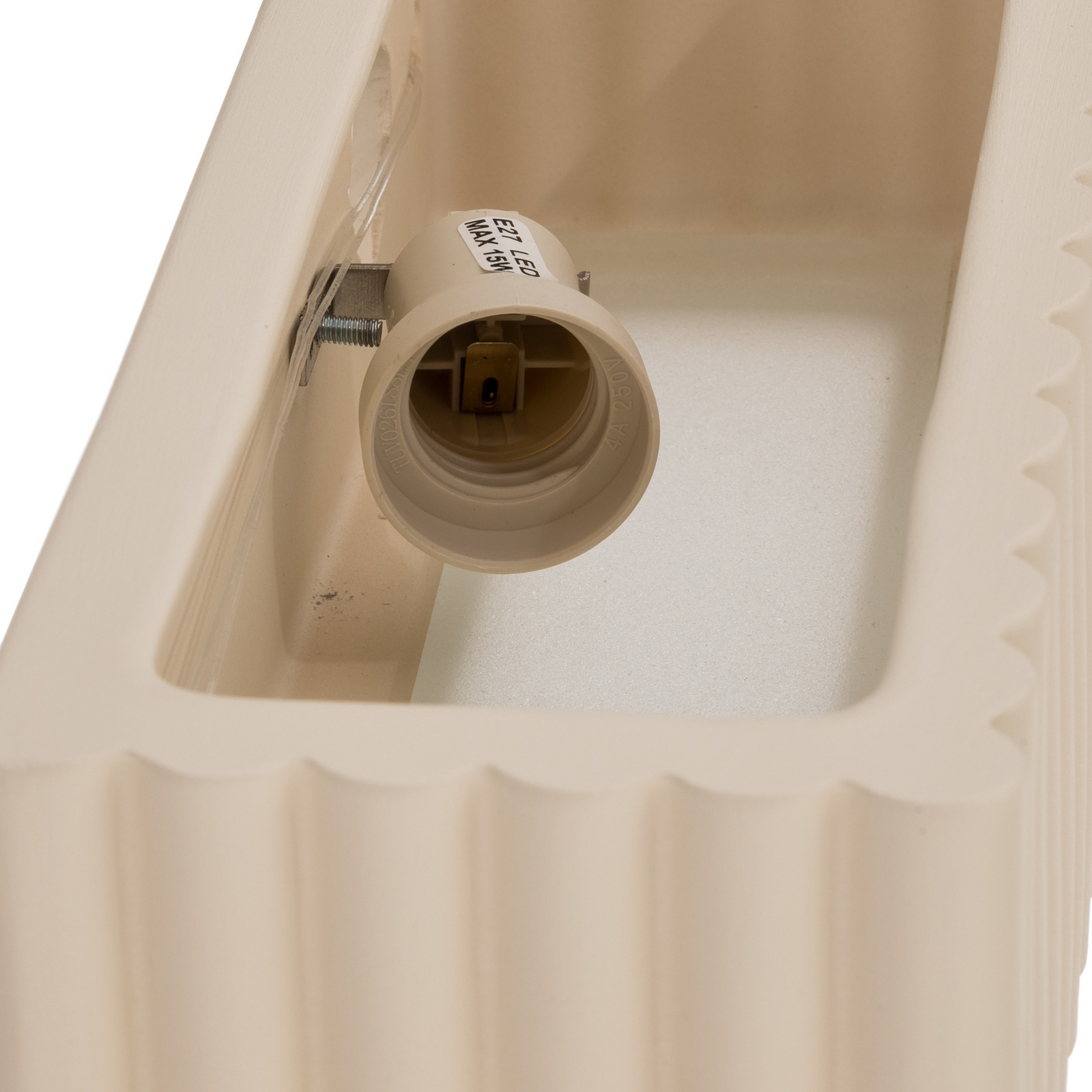 Rigata-seinävalaisin, beige, keraaminen, pituus 34 cm, valo ylös/alas Rigata-seinävalaisin, beige, keraaminen, pituus 34 cm, valo ylös/alas