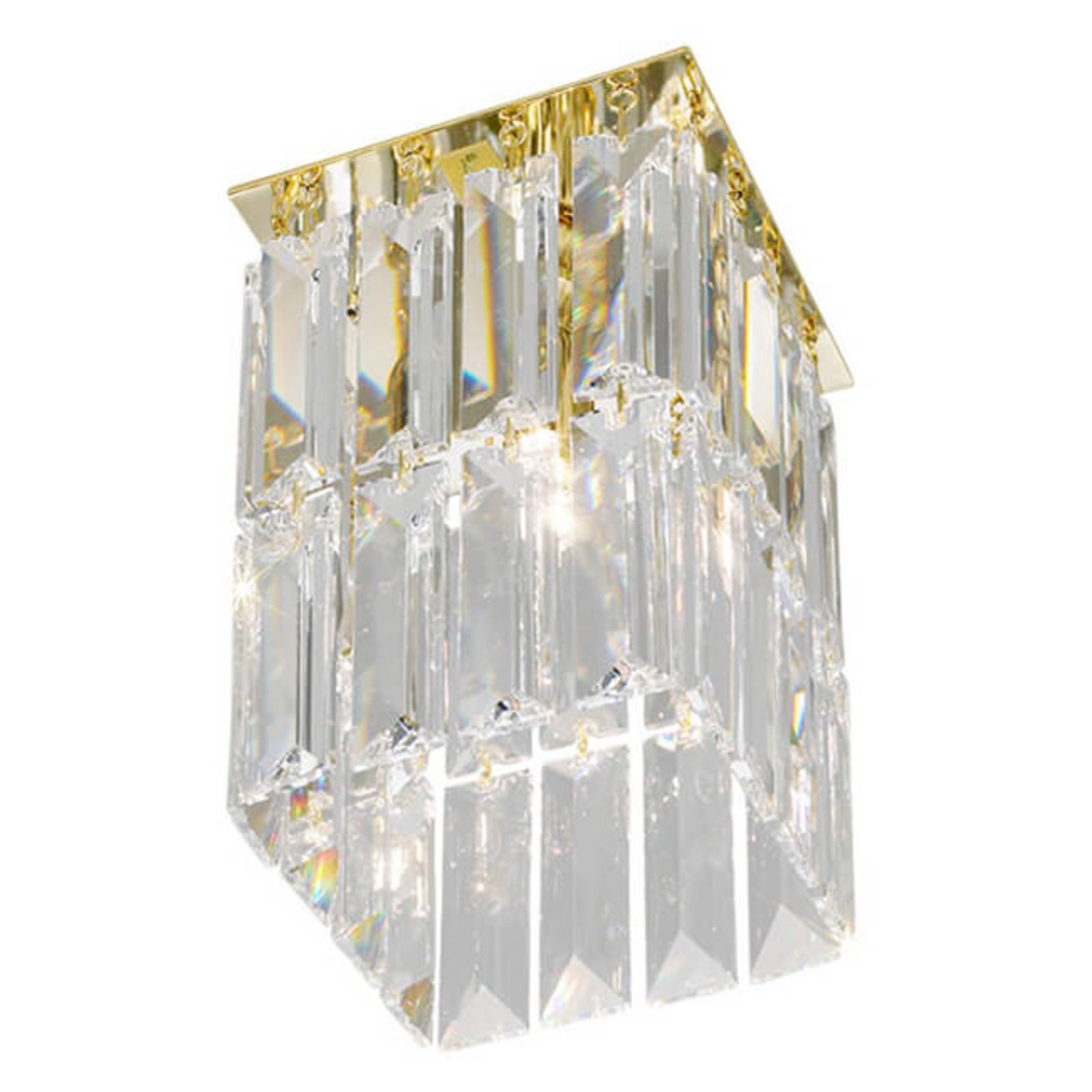 PRISMA krystall-taklampe i gull