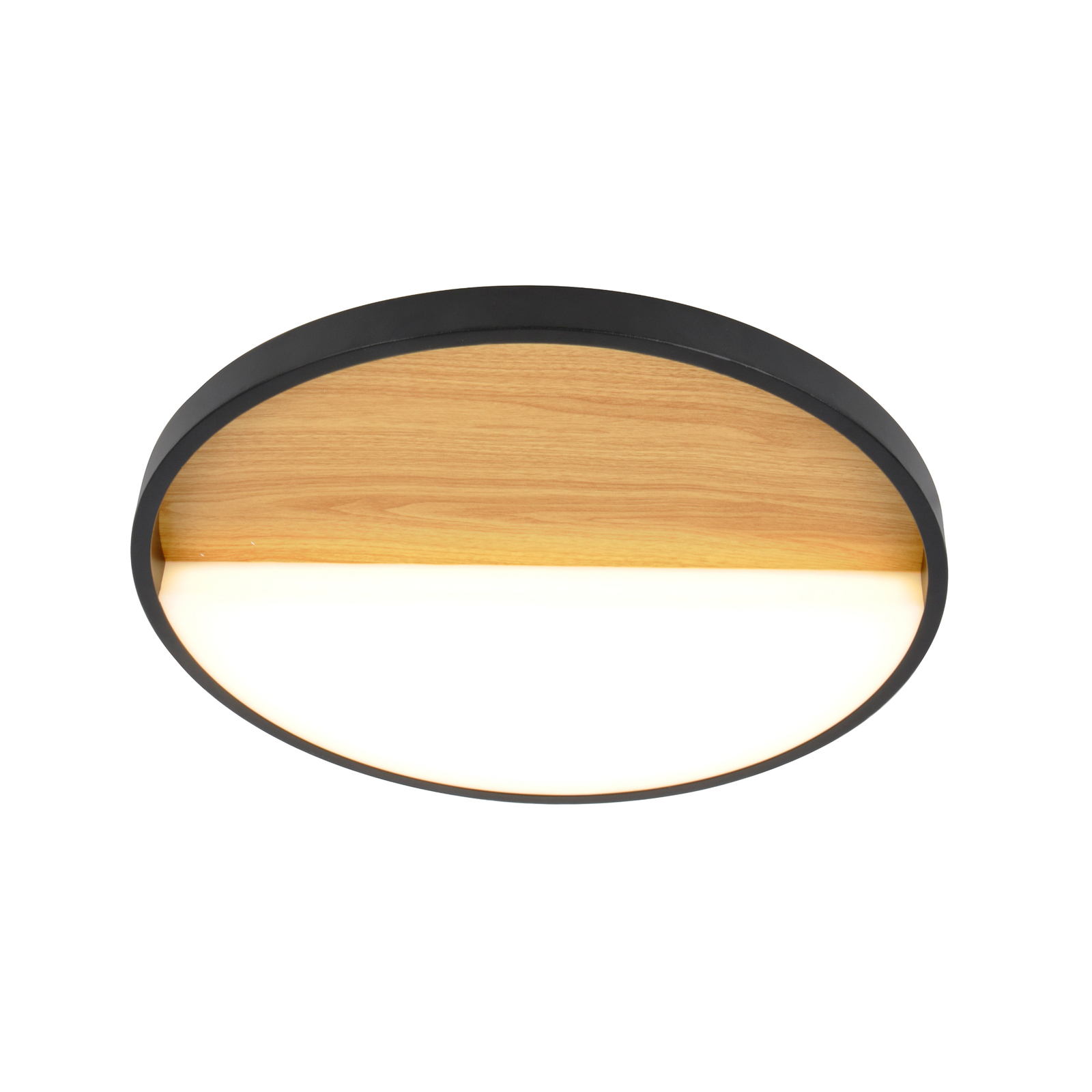 LED wall light Vista, light wood/black, 40 x 40 cm