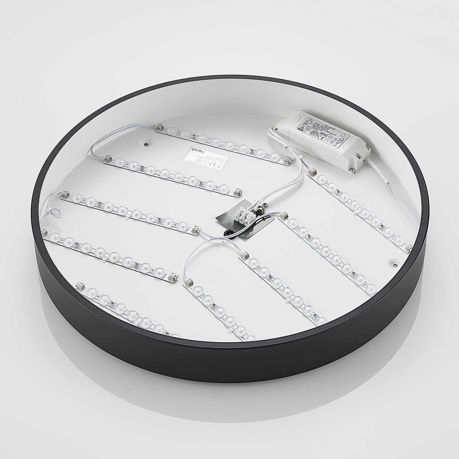 Lindby LED-Deckenleuchte Simera, Ø 50cm, schwarz, dimmbar