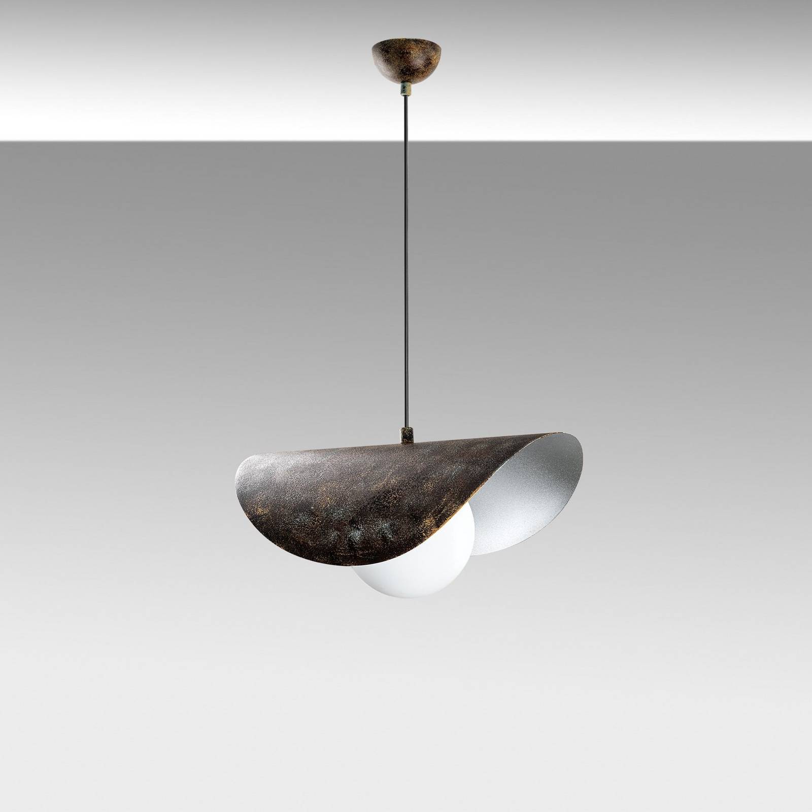 Żyrandol Vatoz, 1-punktowa, czarna, Ø 40 cm, metal/szkło