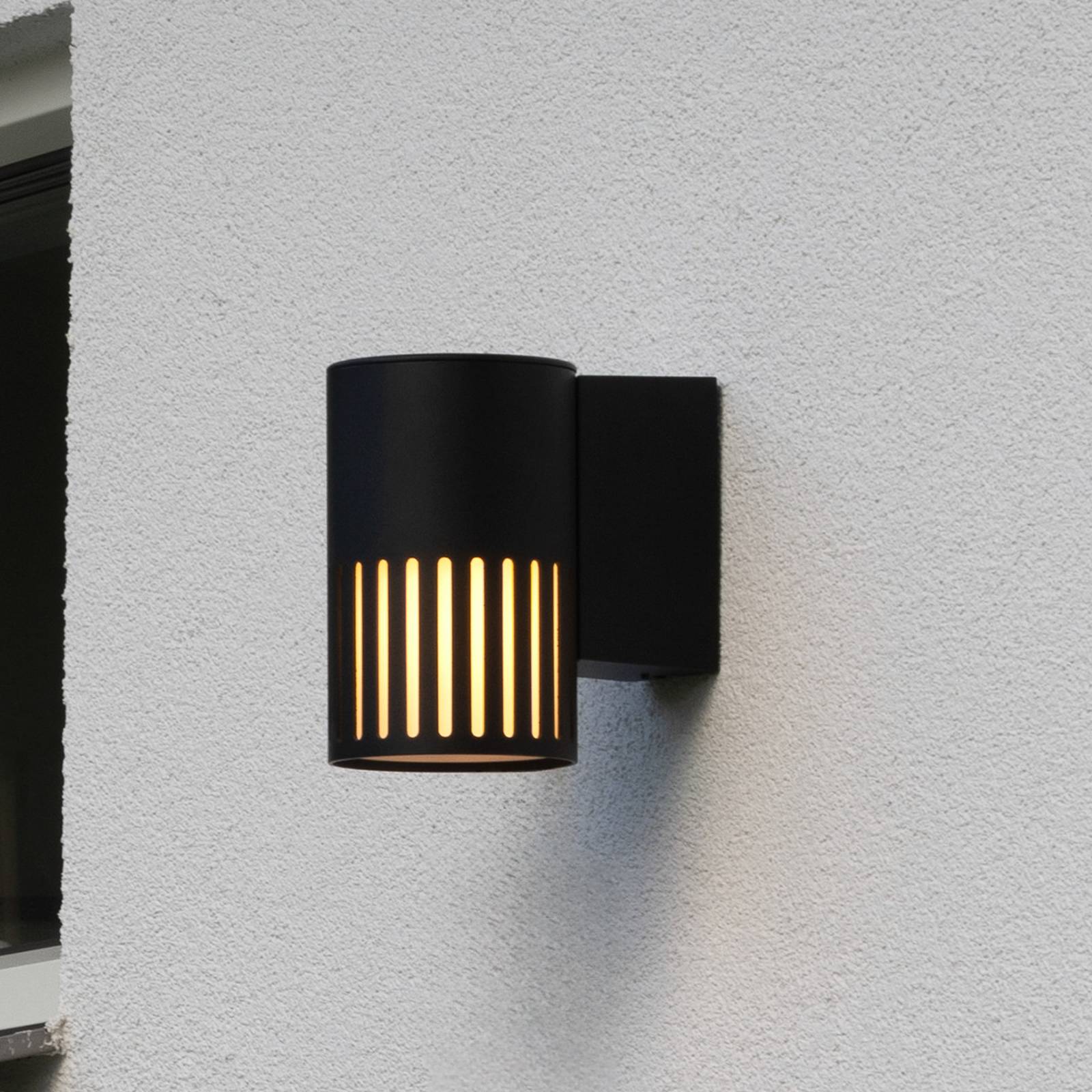 Außenwandlampe Pistoia, schwarz, Höhe 17 cm, Metall, IP54 günstig online kaufen