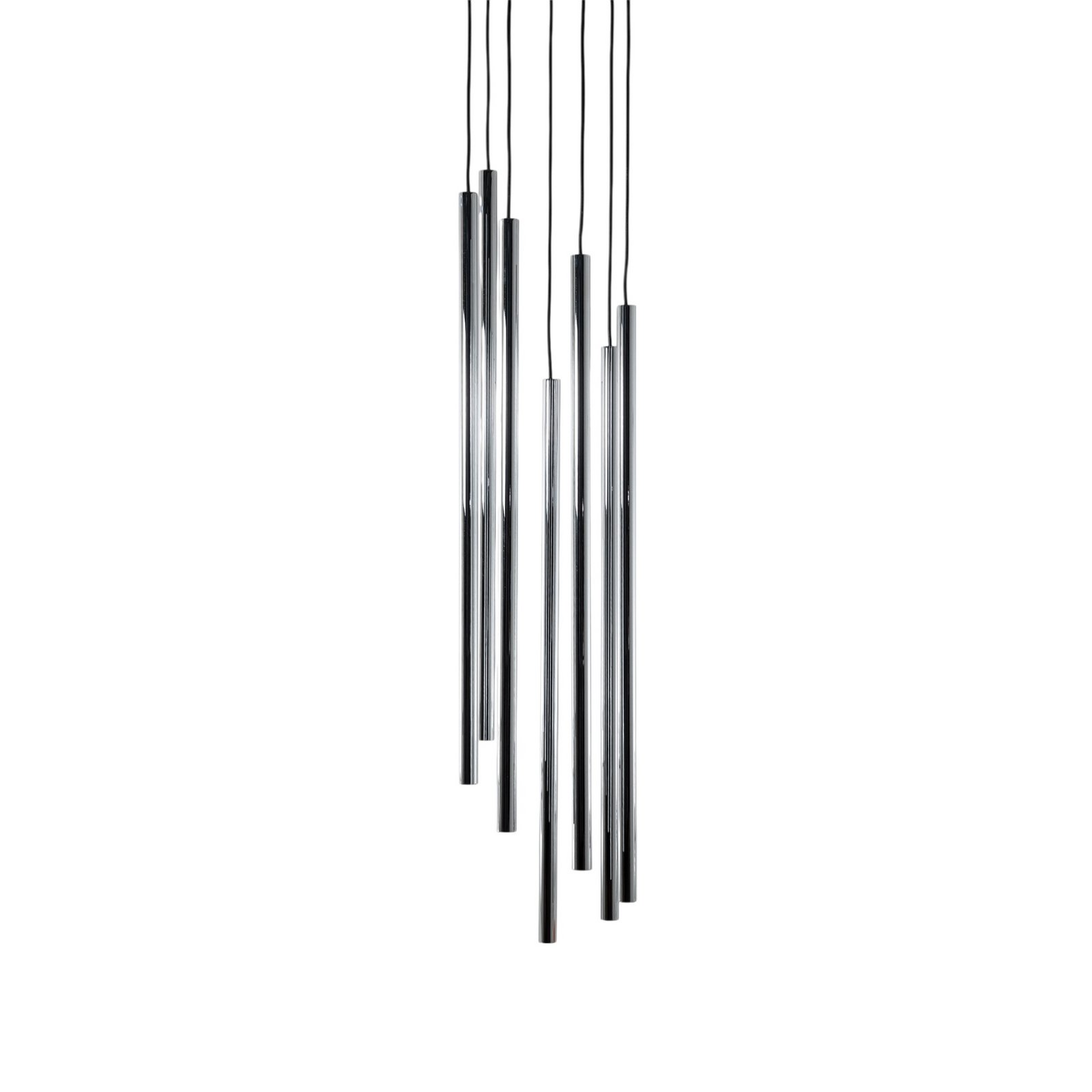 Hängeleuchte Sopel Lux, 7-flammig, rund, schwarz/silber, G9