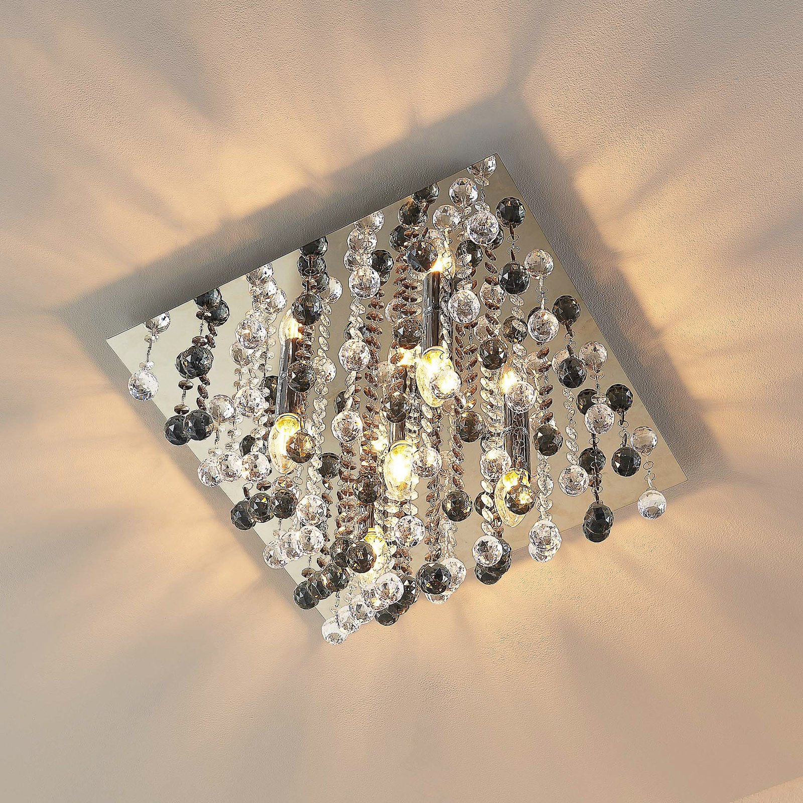 Lindby Maram ceiling lamp with acrylic shade, angular