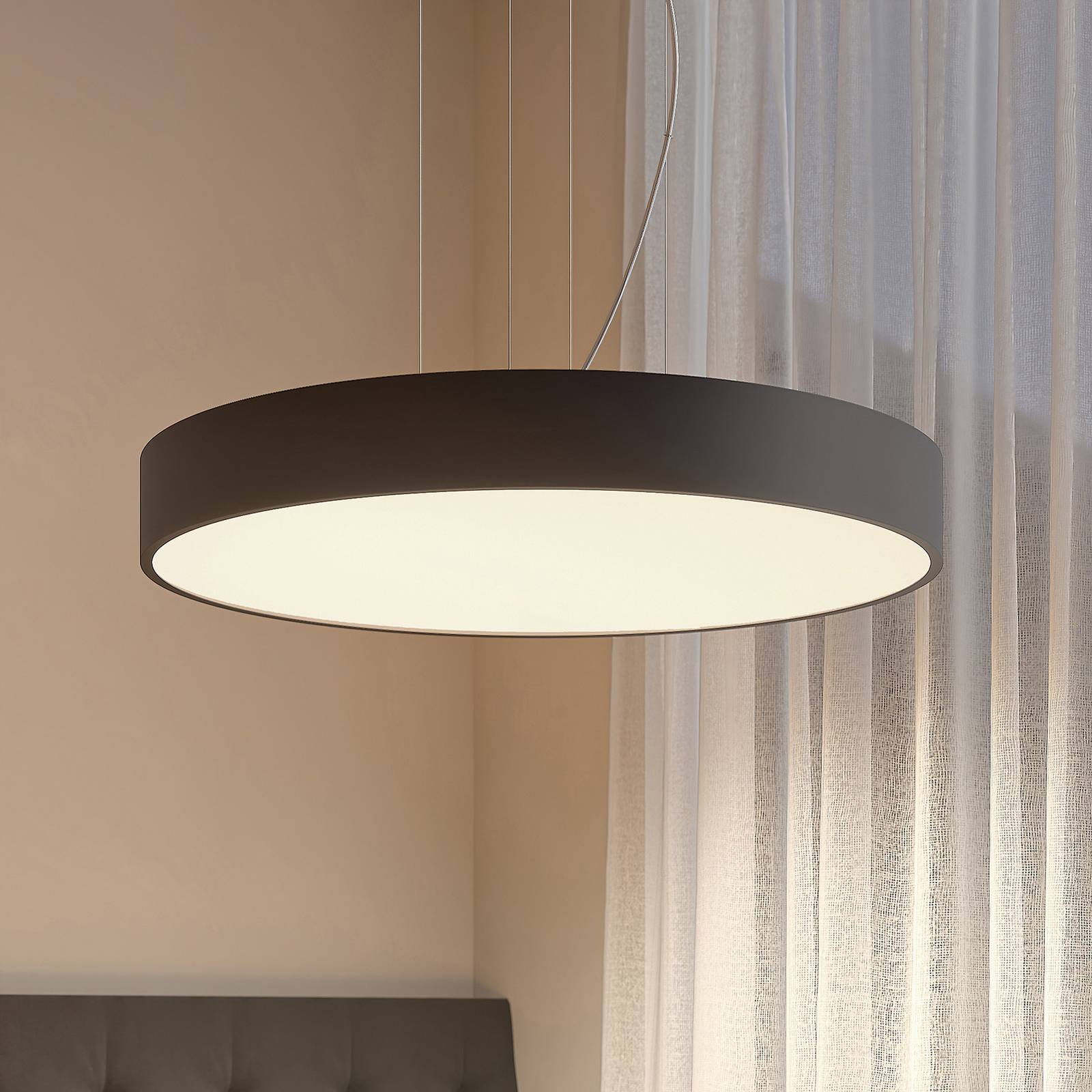 Arcchio Noabelle lampa wisząca LED czarna 80 cm