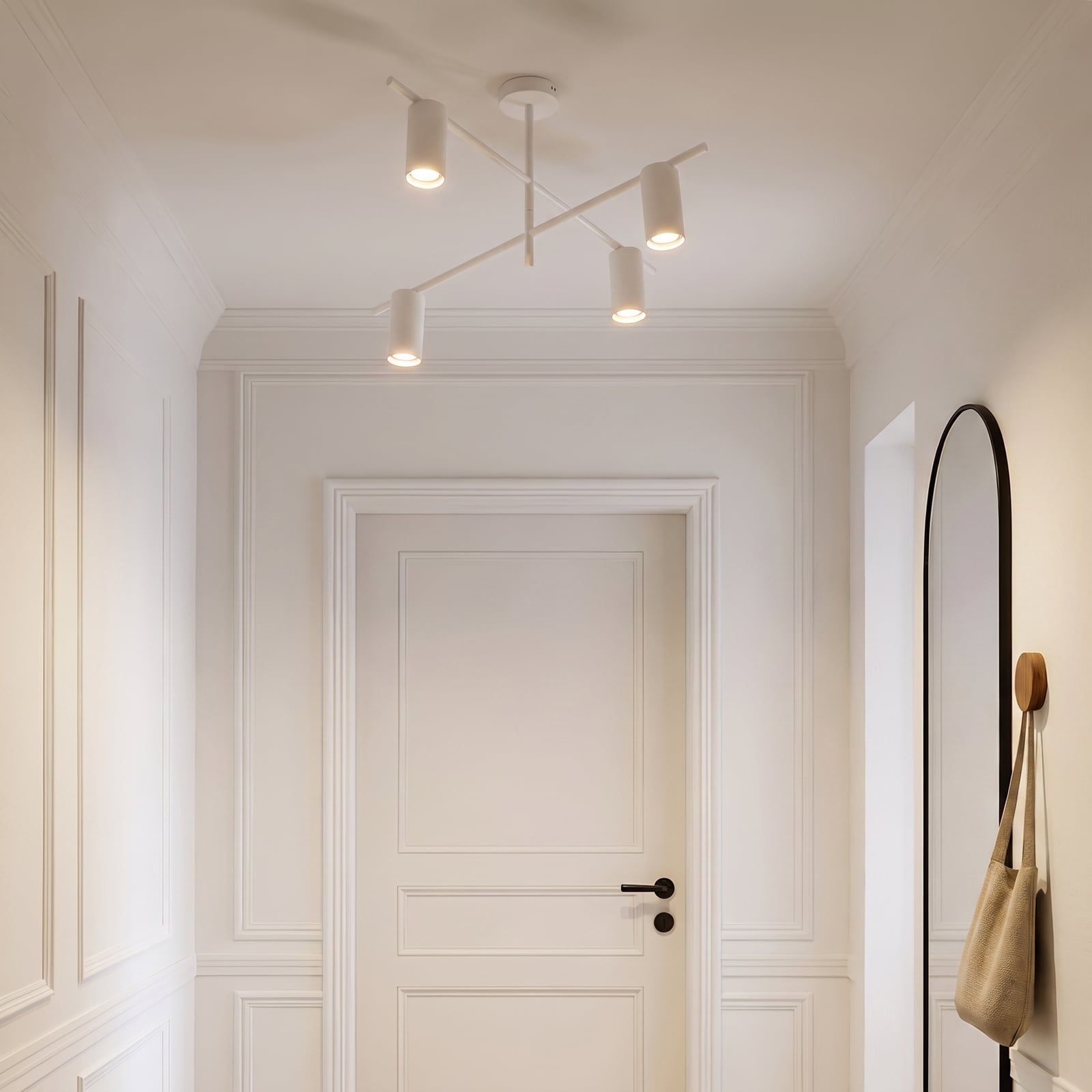 Plafonnier Marilou, à 4 lampes, blanc, Ø 70 cm - Lindby Plafonnier Marilou, à 4 lampes, blanc, Ø 70 cm - Lindby
