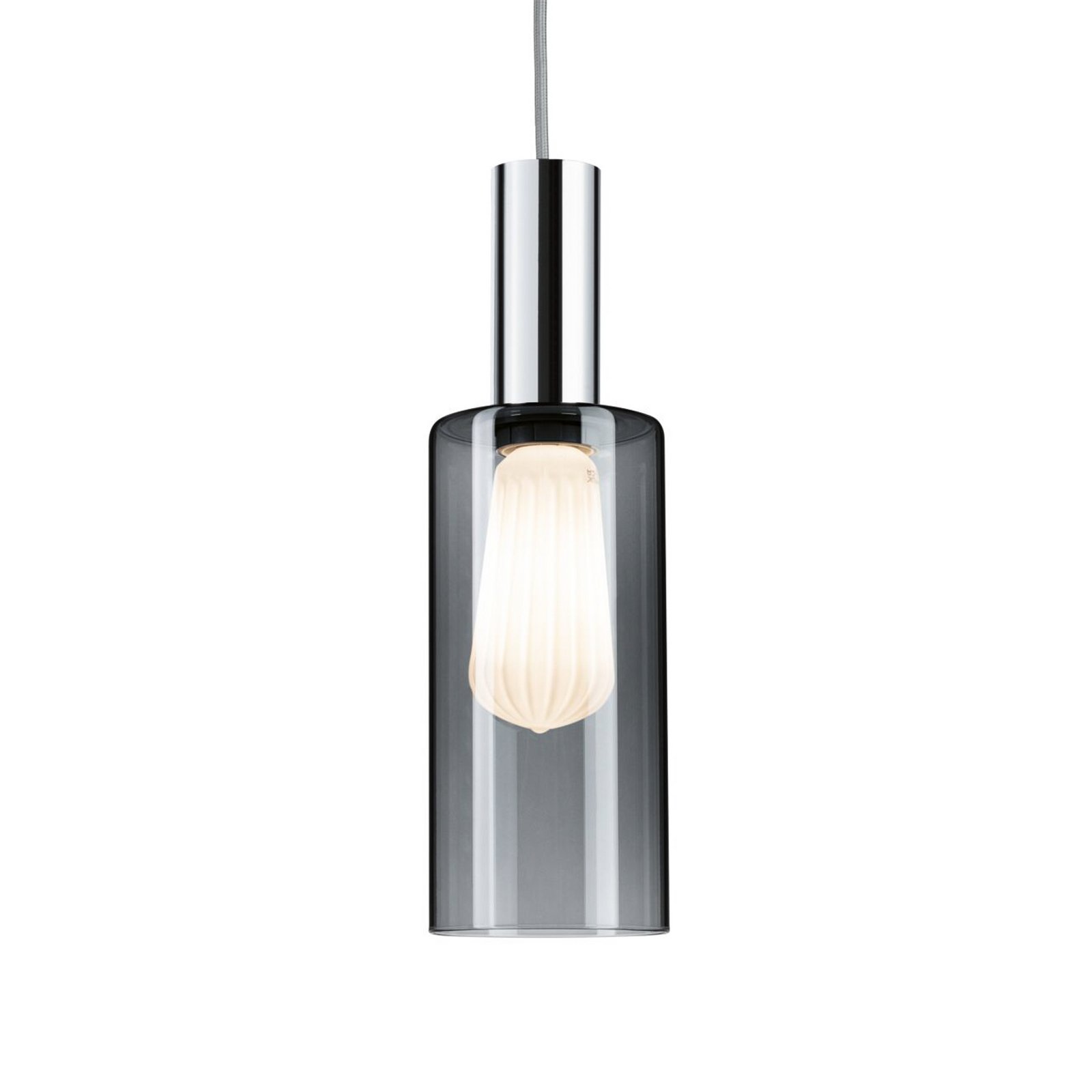 Paulmann URail-lampenkap Raja 2Easy, rookglas Ø 10 cm