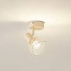 Lindby plafondlamp Piena, beige, 1-lamp, ijzer