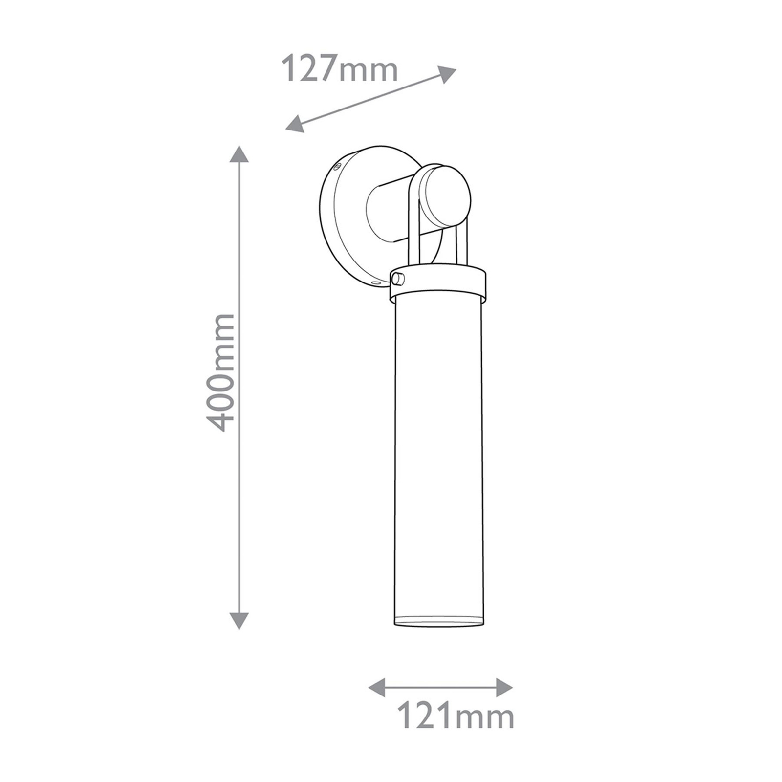Vegglampe WYNWOOD, gammel messing Høyde 40 cm Metall/opalglas E27