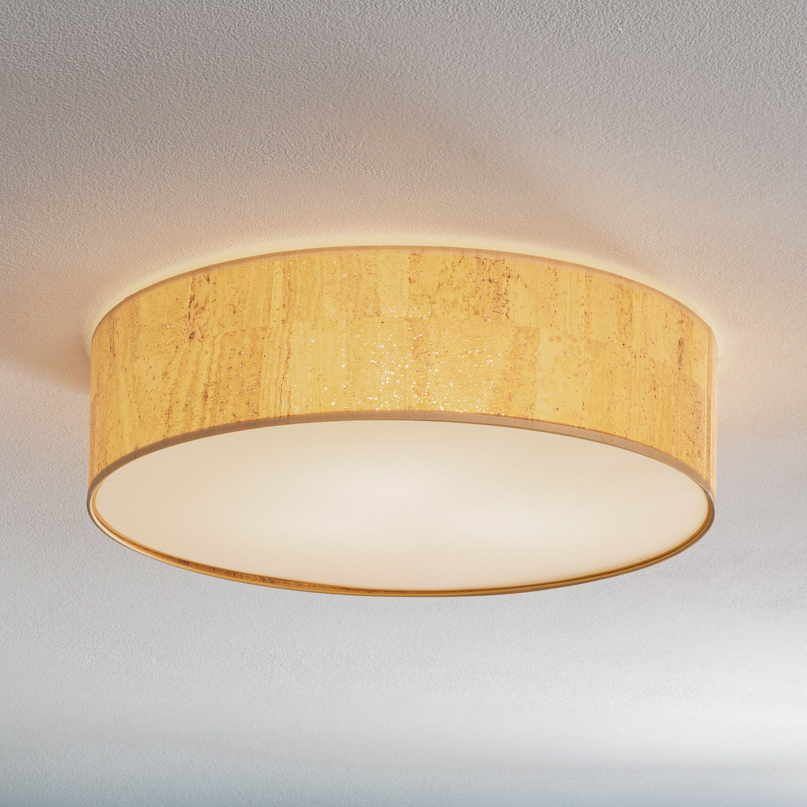 Leano ceiling light brown round cork