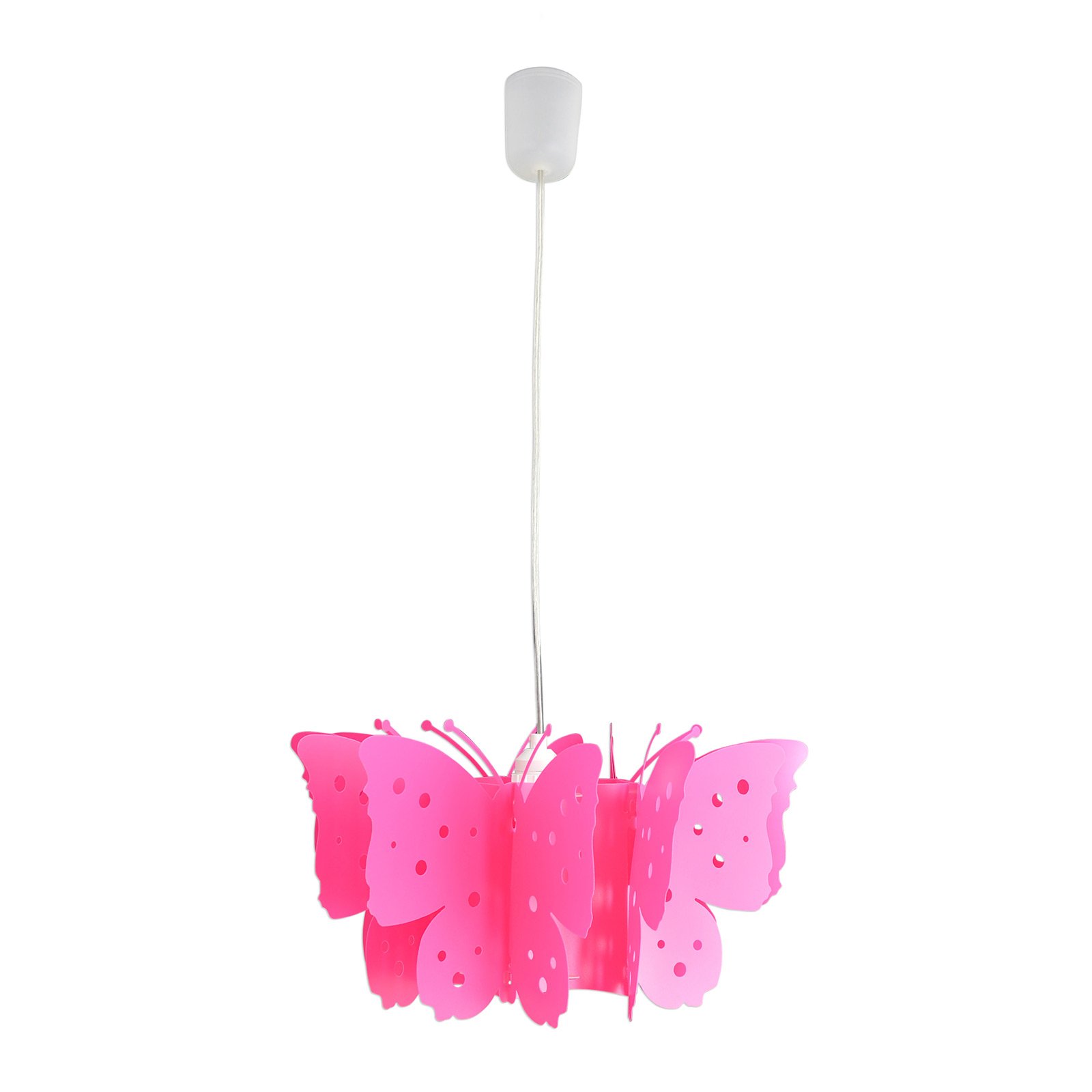 Κρεμαστό φωτιστικό Kizi σε ροζ χρώμα με πεταλούδες
