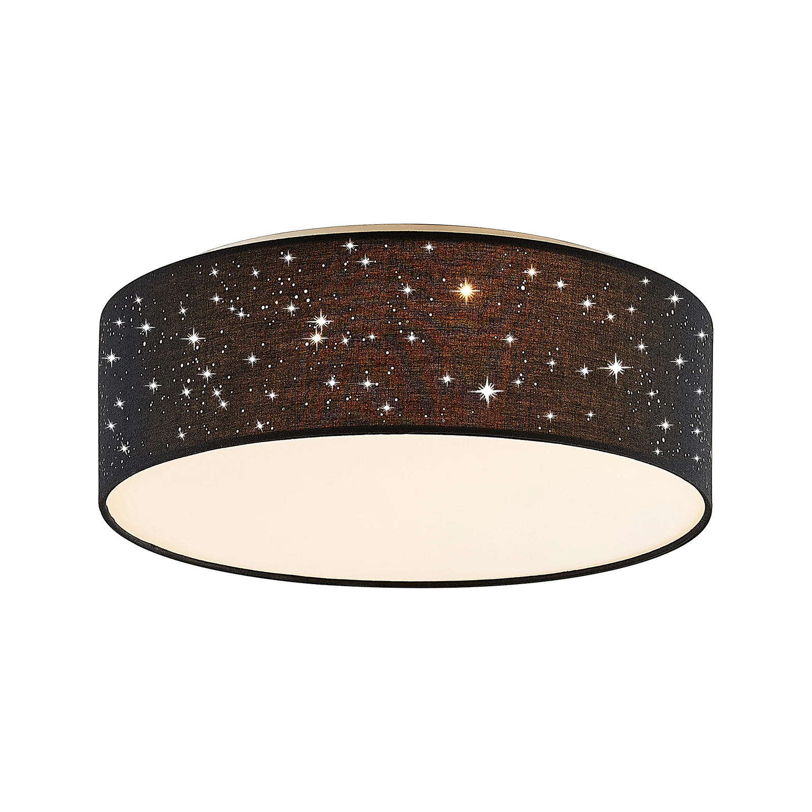 Lindby plafonieră LED Ellamina, 40 cm, negru, textil