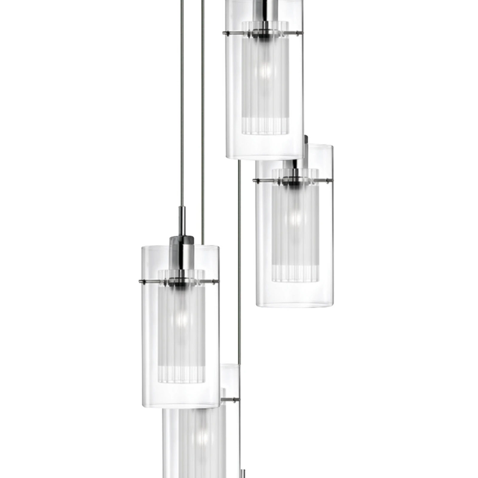 Suspension Duo 1 ronde, cinq lampes