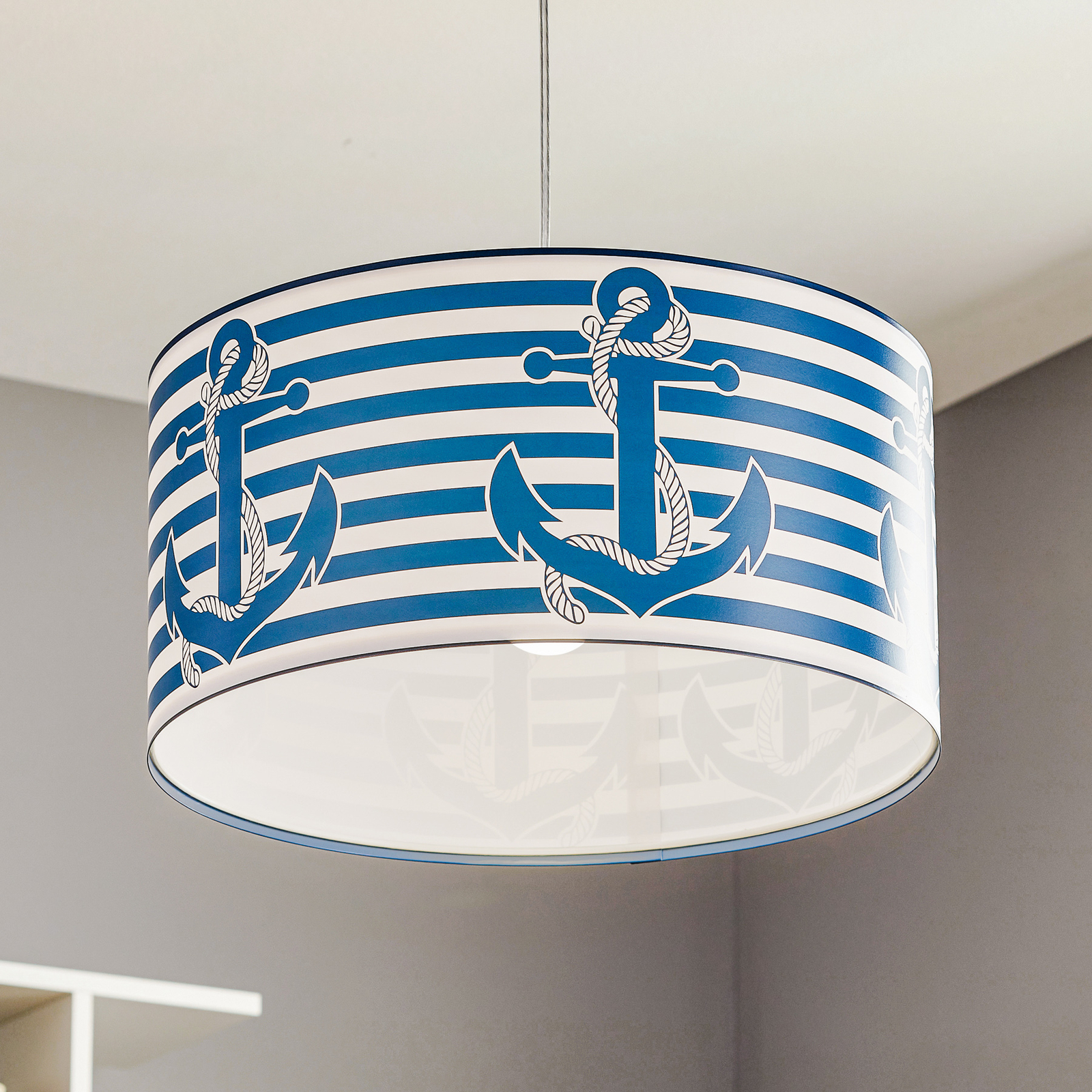 Ahoi tengeri függő lámpa, horgony mintával