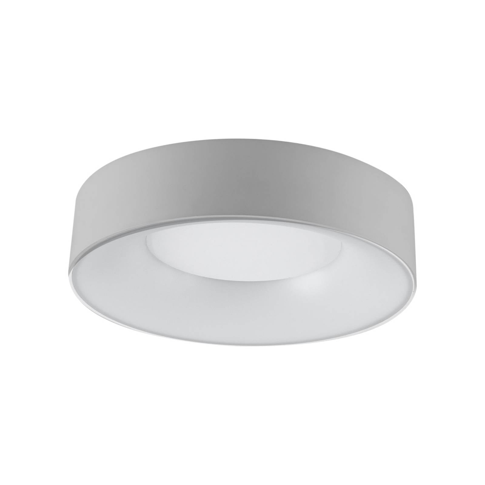 EVN Sauro LED ceiling light, Ø 30 cm, silver, for Hallway, plastic, 18 W, H: 7.1 cm