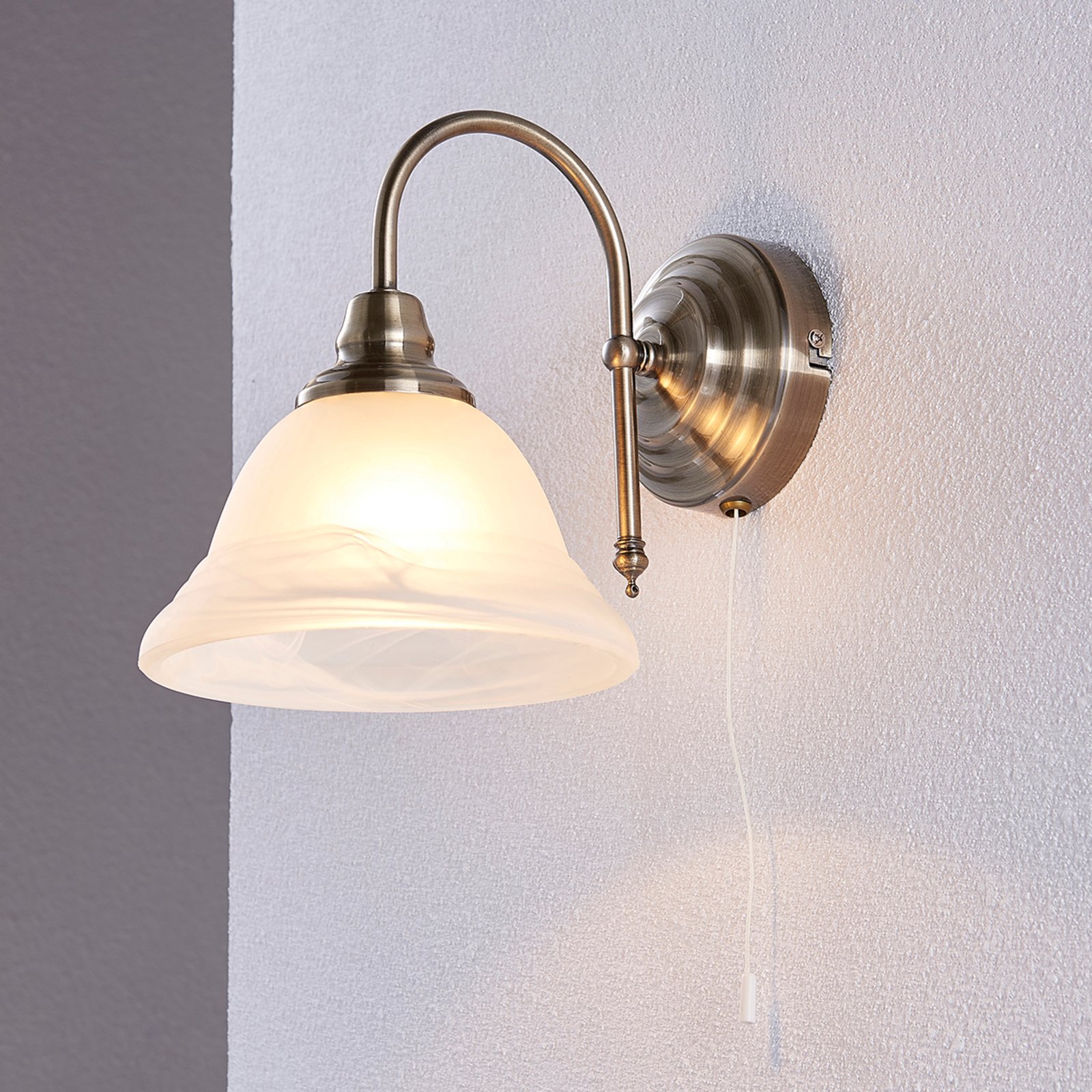Hanna Applique da Parete Antique Brass/Opal - Lindby