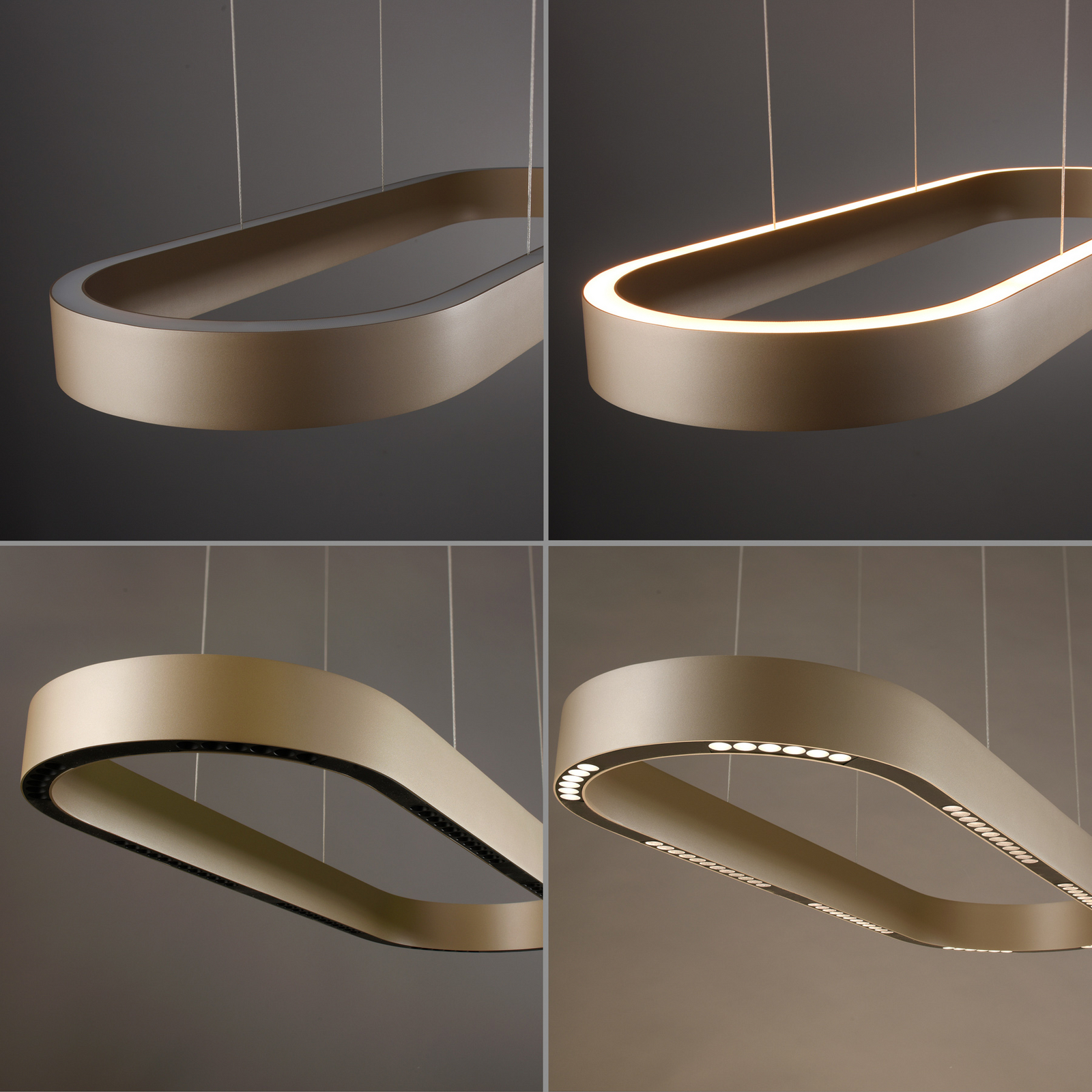 Lámpara colgante LED Q-Stretto de Paul Neuhaus, bronce, 86,8 cm