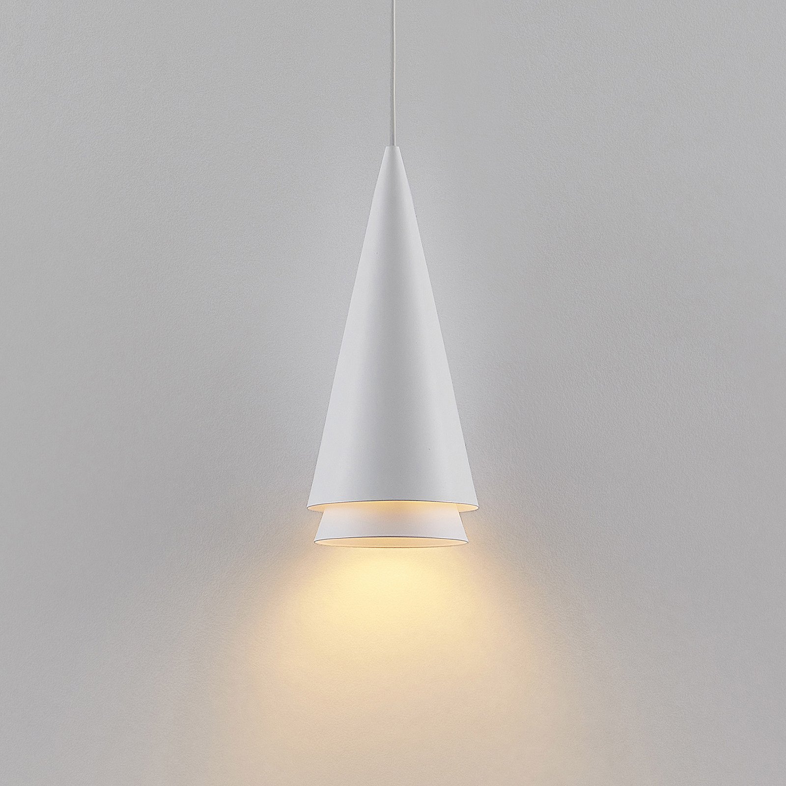 Lucande Naoh függő lámpa, egy izzós, fehér