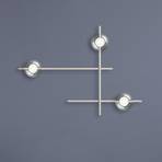 Mikado wall light, cipria/transparent, 3-bulb, glass