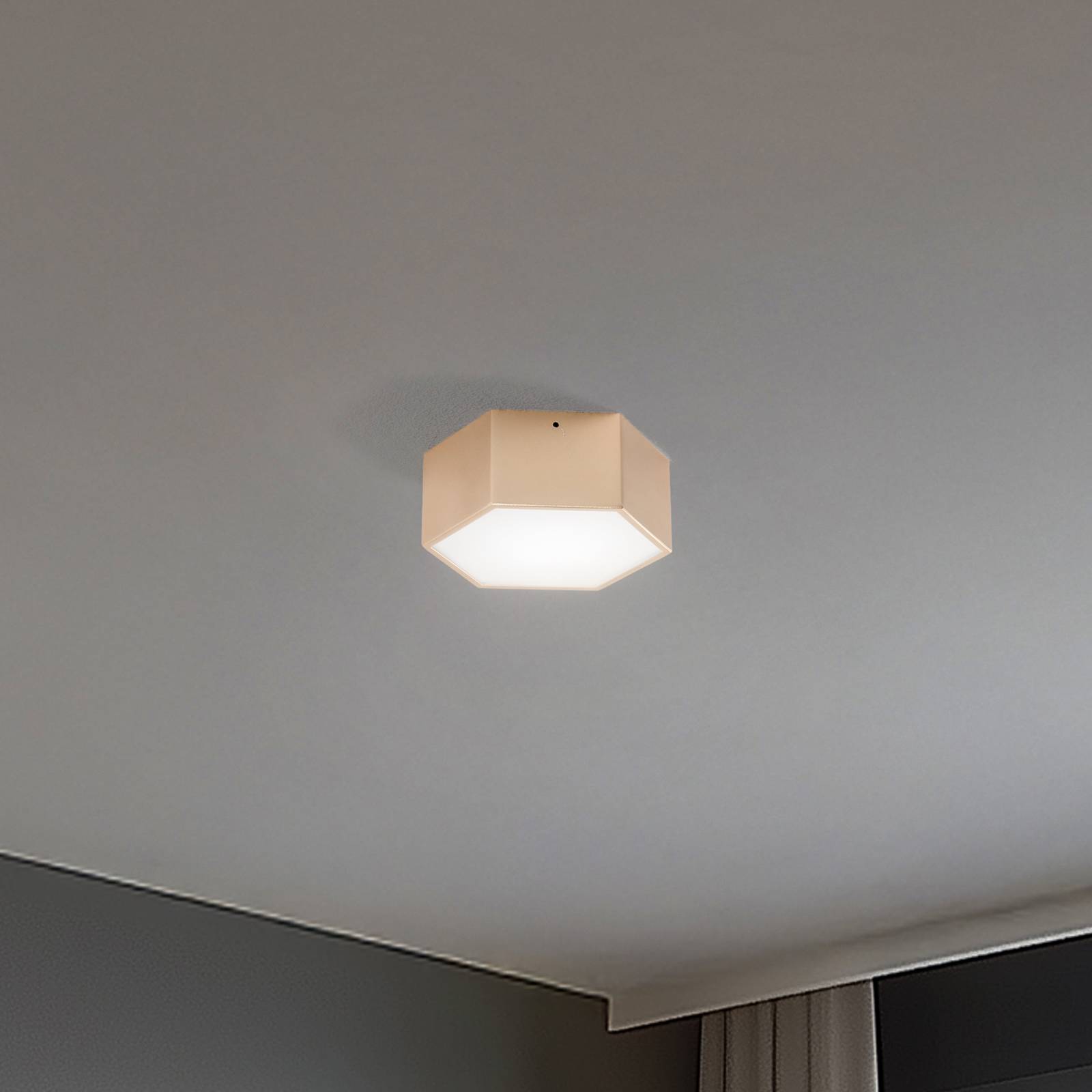 LED-Deckenleuchte Libre, goldfarben, Stahl, 3.000 K günstig online kaufen