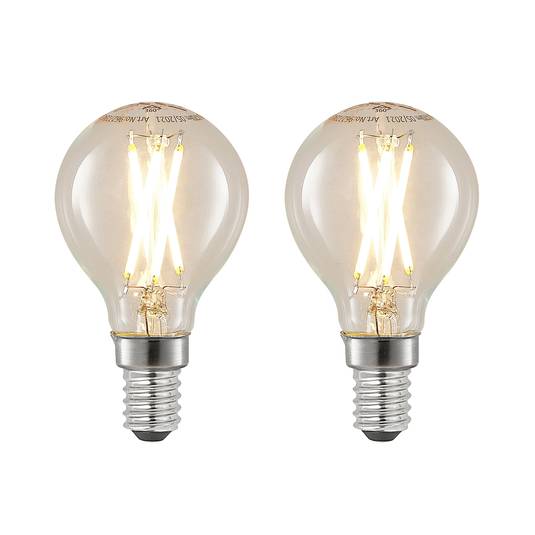 LED-Filamentlampe E14 4W 2700K Tropfen dimmbar 2er