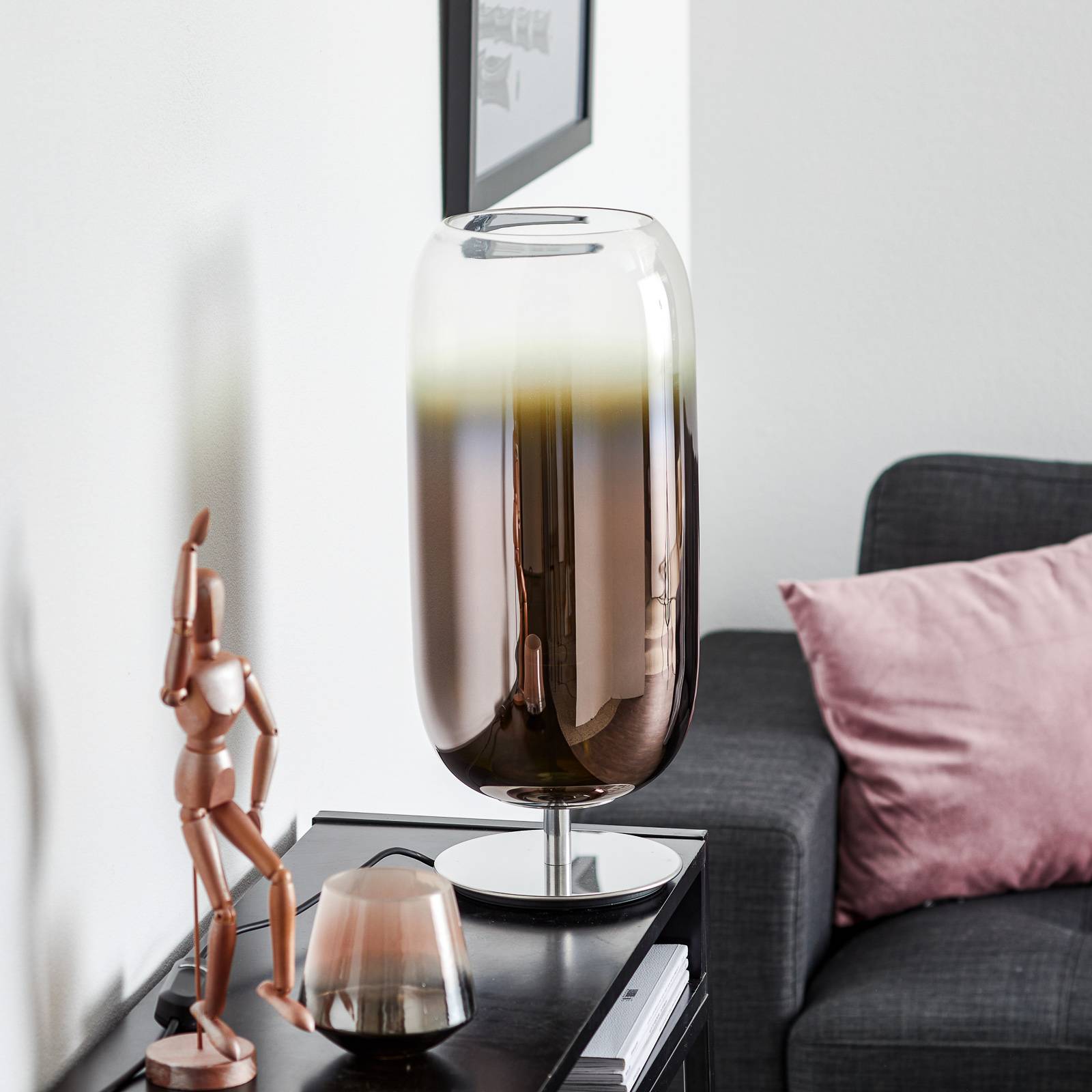 Artemide Gople bordlampe kobber - vinduskarm bordlampe - design lampe Stue / spisestue - aluminium, glass