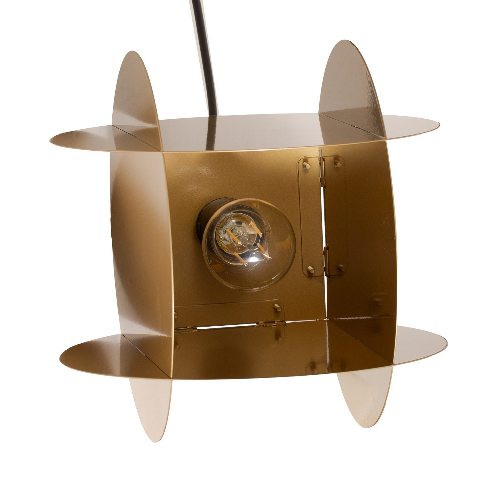 Corner pendant light, gold-coloured, 25 x 25 cm, metal, E27 Corner pendant light, gold-coloured, 25 x 25 cm, metal, E27