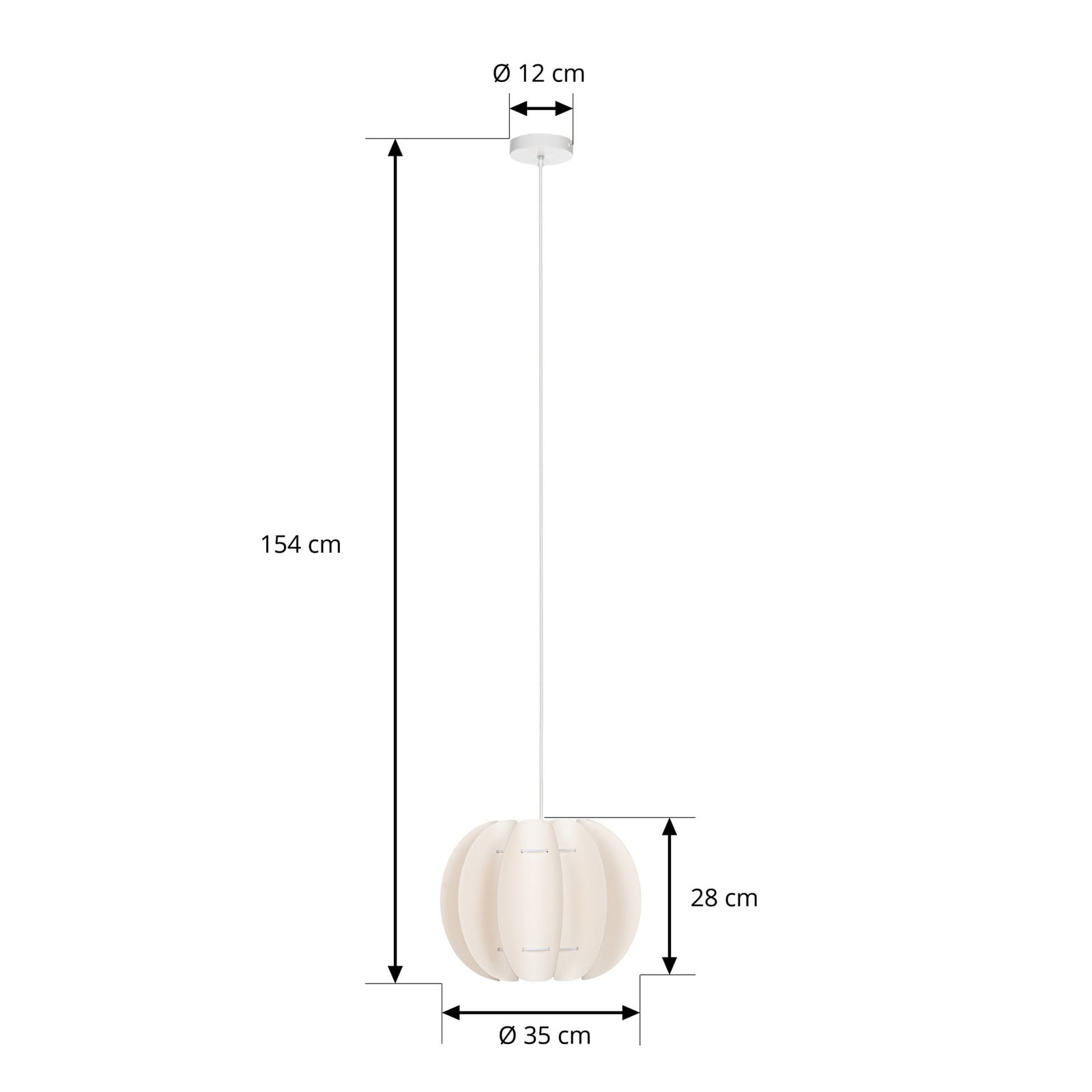 Winslow hengelampe, E27, Ø 35 cm, kremhvit, plast – Lindby Winslow hengelampe, E27, Ø 35 cm, kremhvit, plast – Lindby