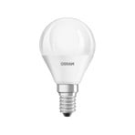 OSRAM LED-droppe E14 4,9W Base P40 840 matt 3-pack