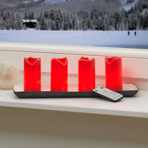 Set om 4 – LED-ljus Candle med fjärrkontroll