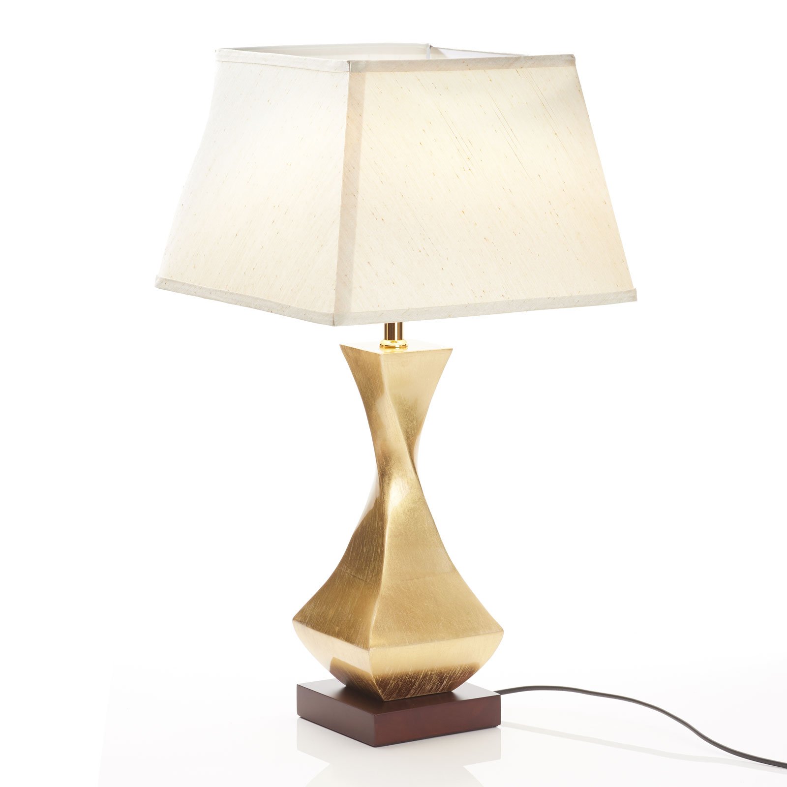 Iögonfallande bordslampa Deco med gyllene fot