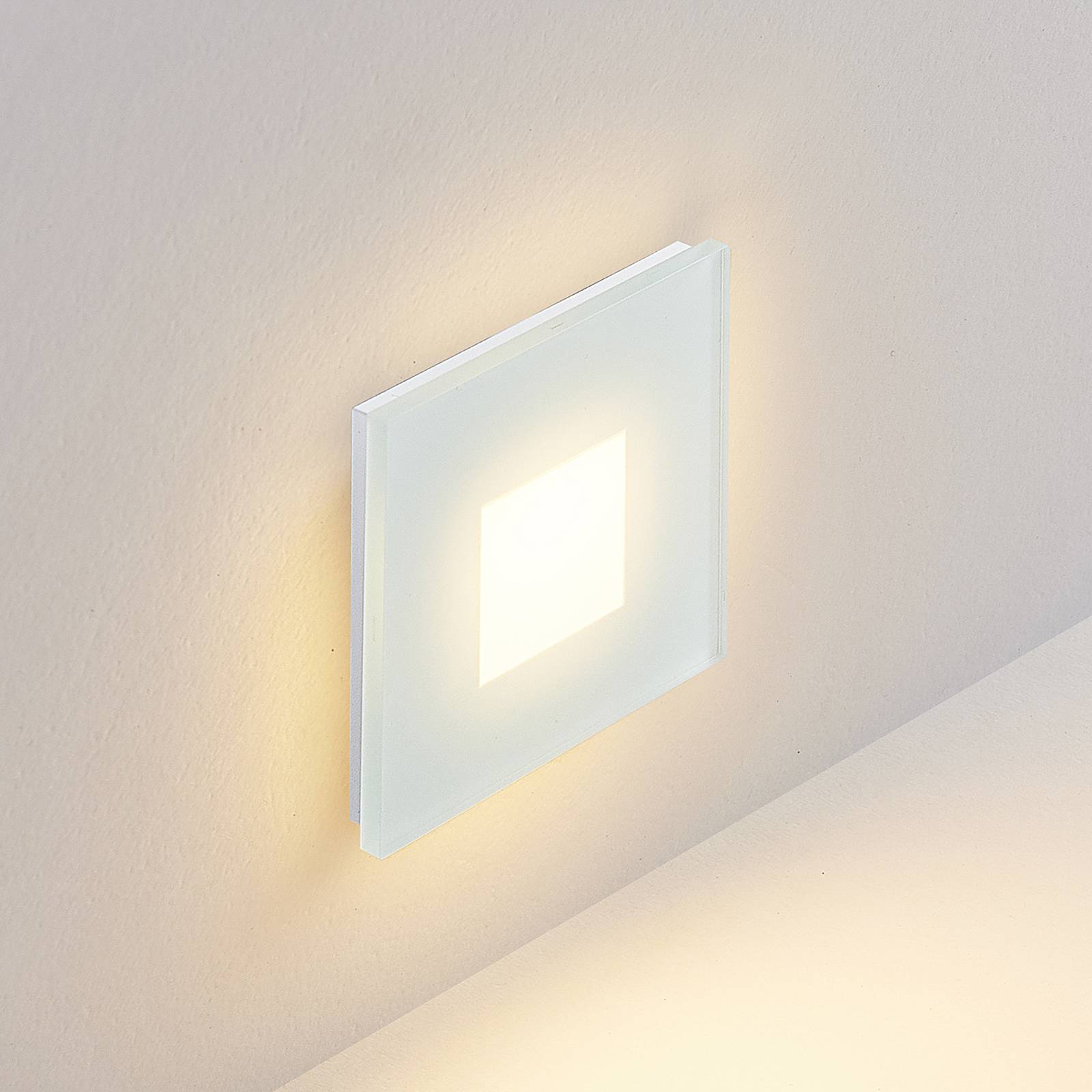 Molto Luce LED innbyggingslampe Wall R68 Glass SQ hvit aluminium CCT