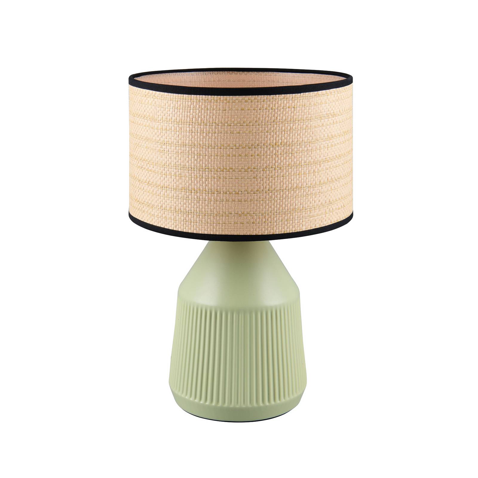 Tischlampe Formentera, grün/beige, Höhe 43 cm Keramik/Papier