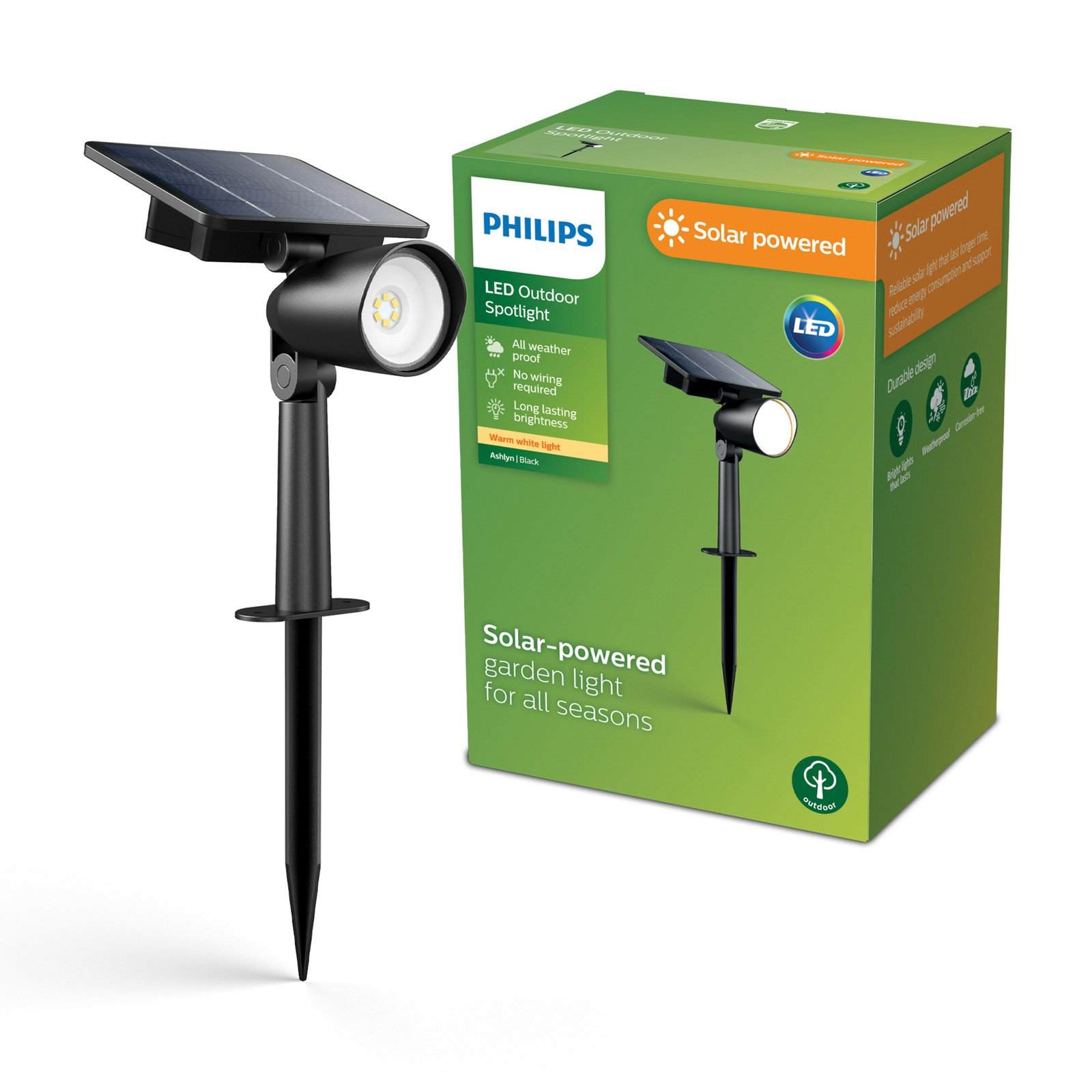 Philips LED-kohdevalaisin ulos Ashlyn, musta, IP44