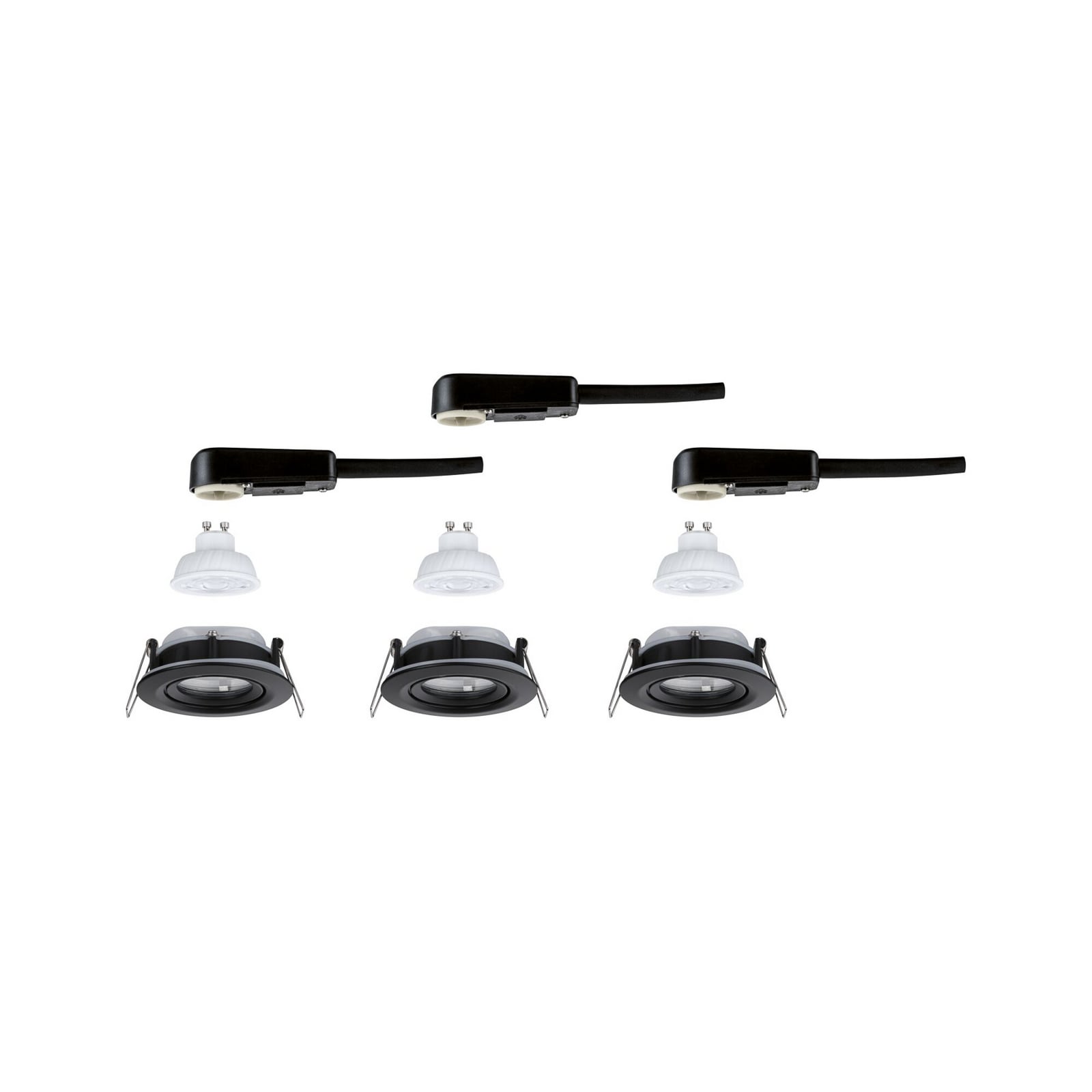 Paulmann Einbaulampe NOVA schwarz 9cm schwenkbar 827 dim 3er