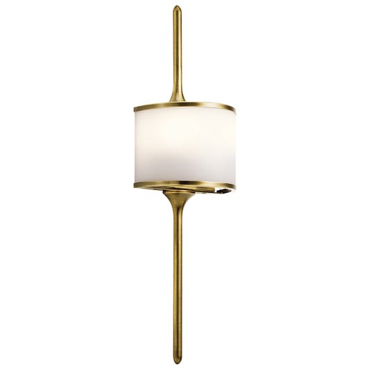 LED-Wandlampe Mona IP44 Höhe 55,9cm messing natur