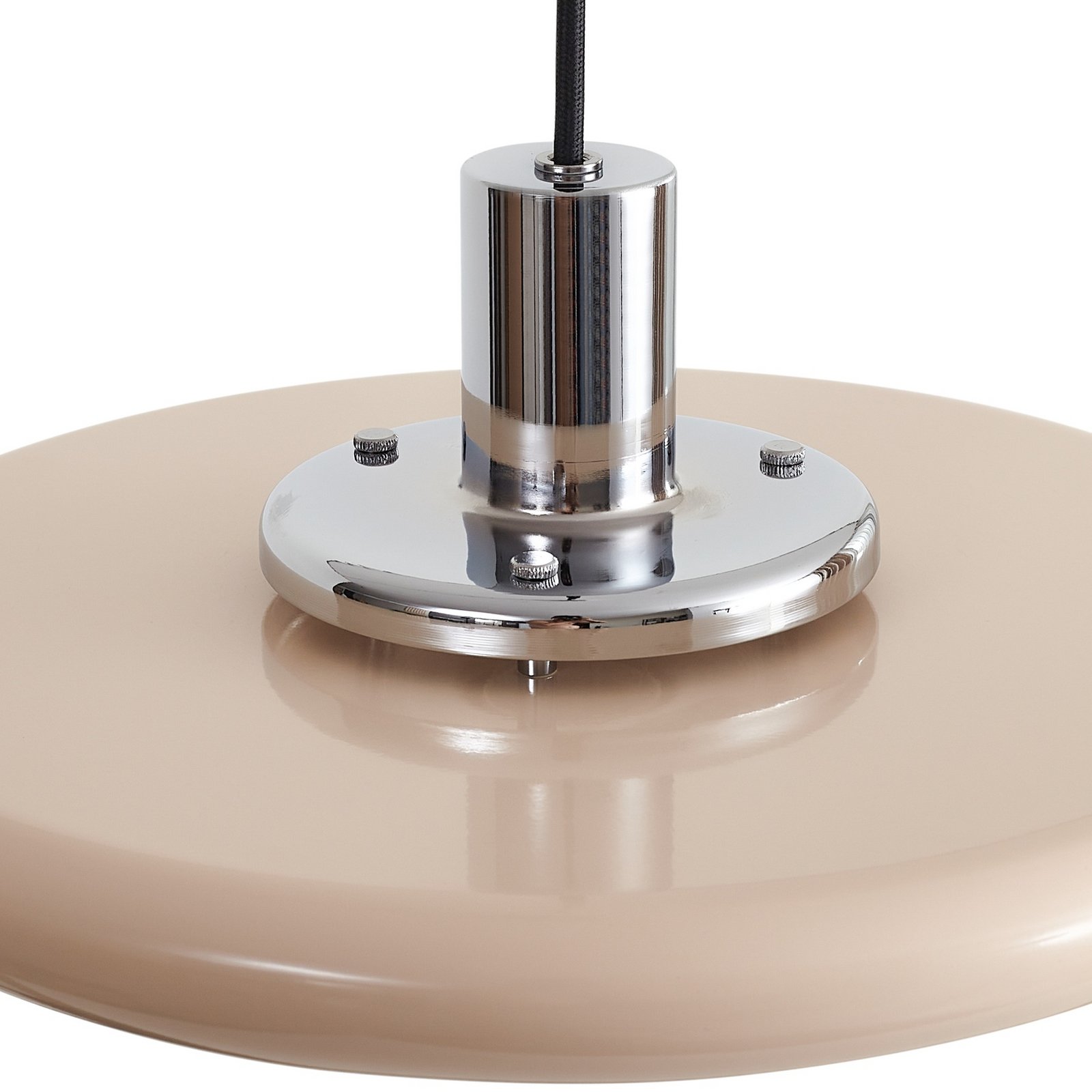 Branford hængelampe, retro, Ø 35 cm, beige, metal - Lindby