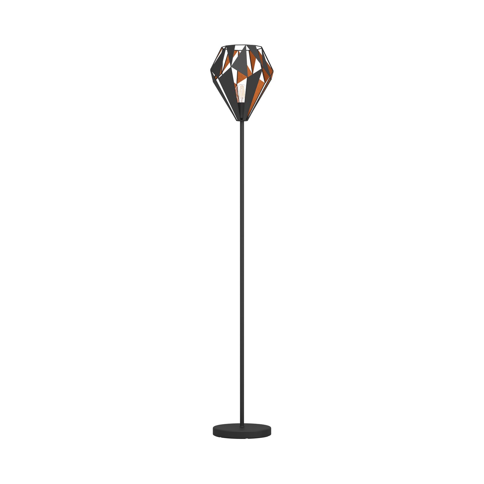 Carlton floor lamp made of steel, black/copper