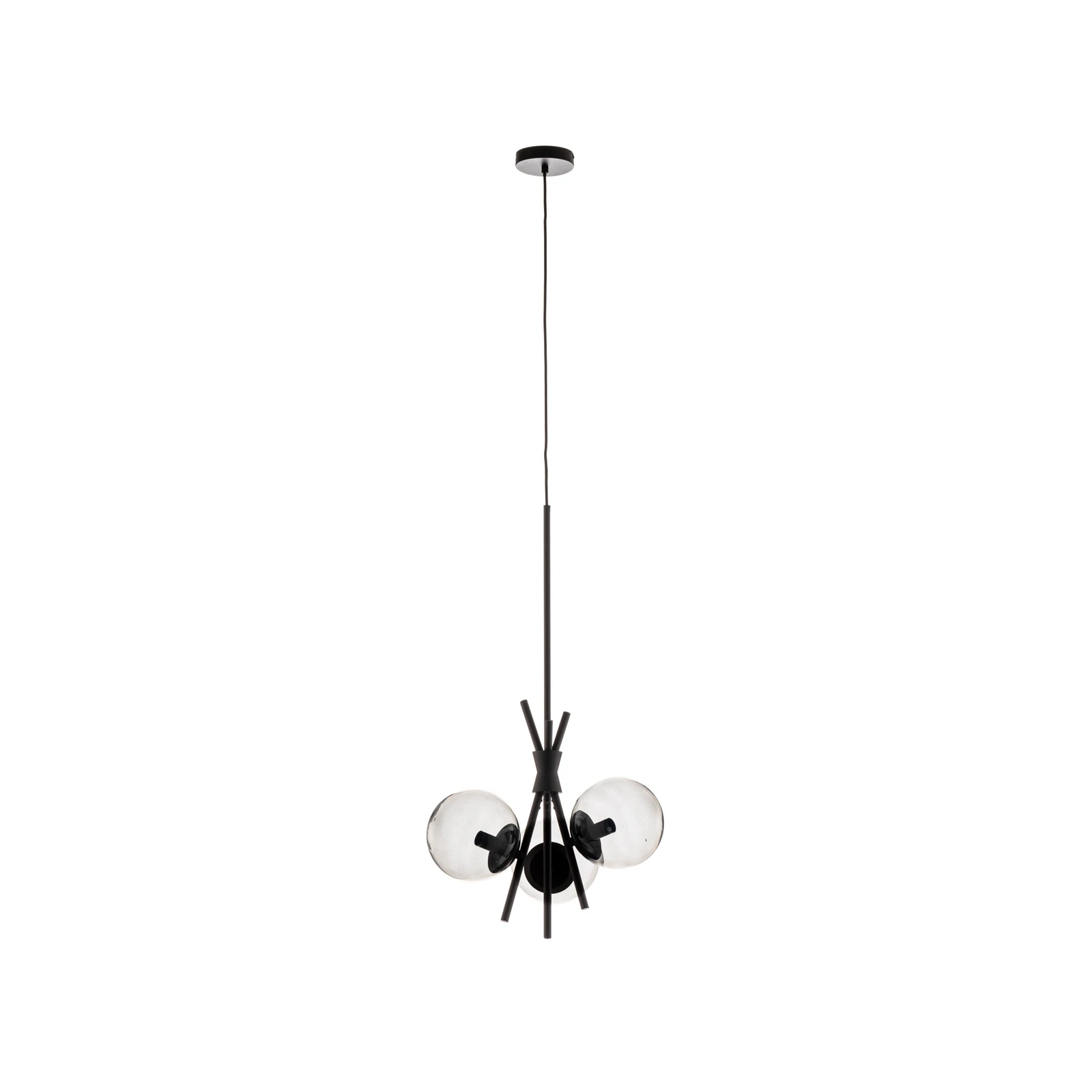 Viseća lampa Lucande Sotiana, 3 žarulje, okrugla, crna