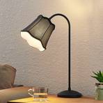Lucande Binta fabric table lamp, vintage, black