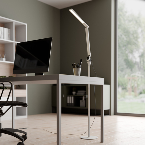 Arcchio Liano LED-gulvlampe, dimbar i hvitt
