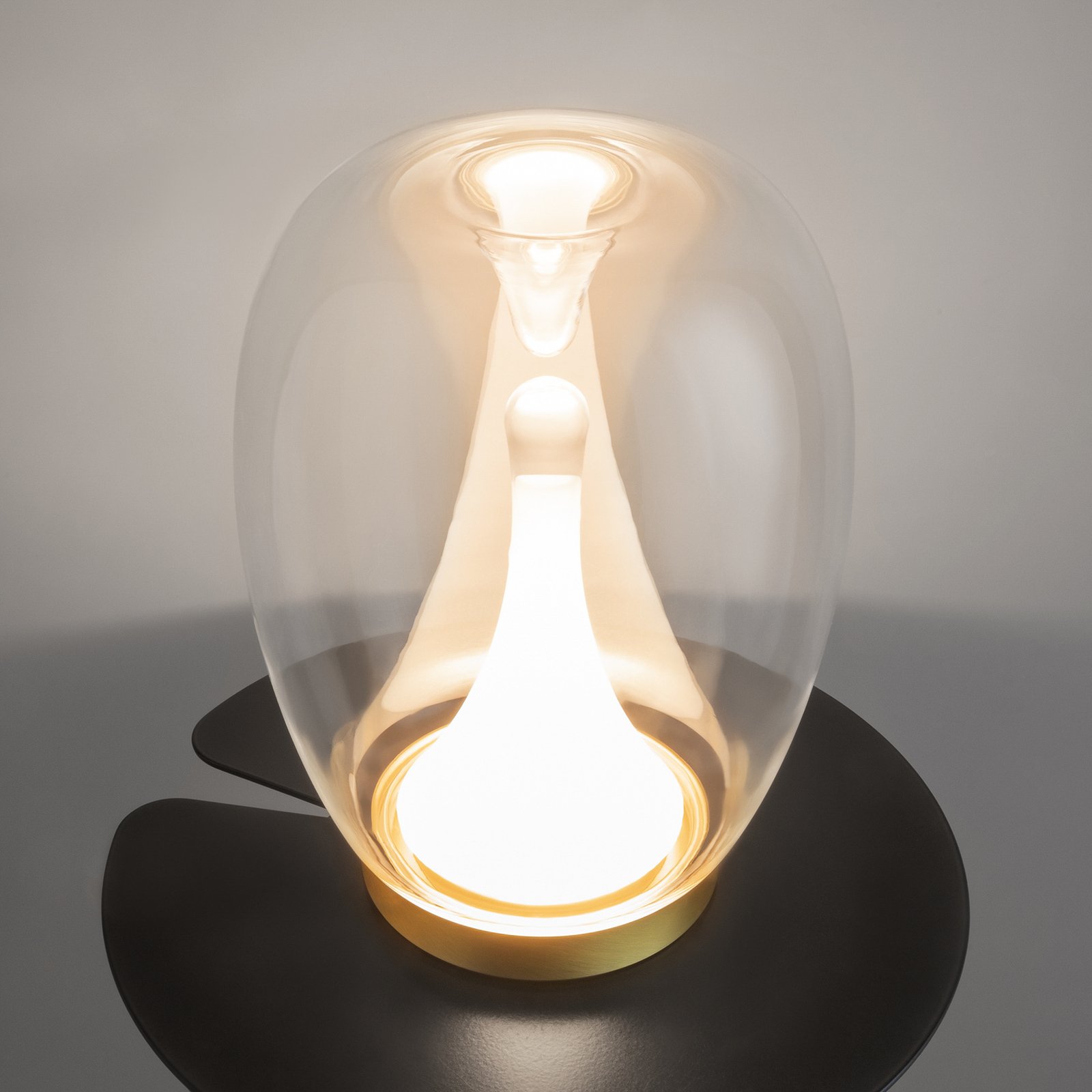 Maytoni LED-bordlampe Splash, klar, høyde 27,2 cm, glass